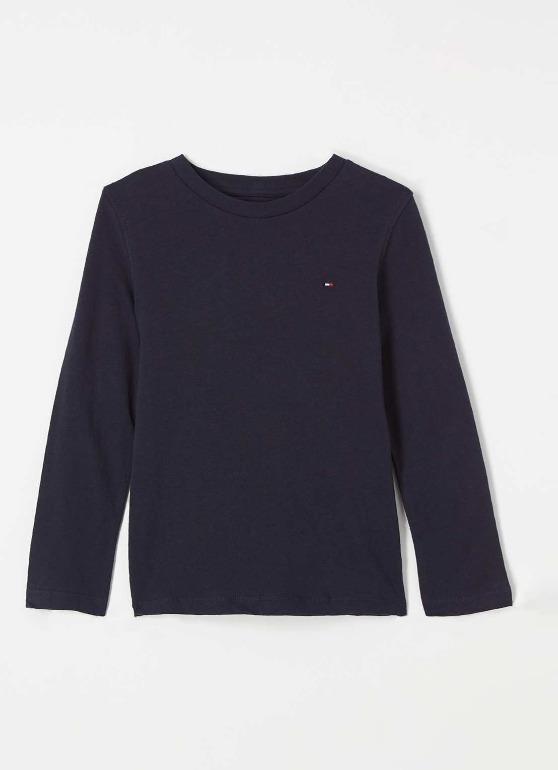 Tommy Hilfiger Longsleeve met logoborduring - voorkant donkerblauw