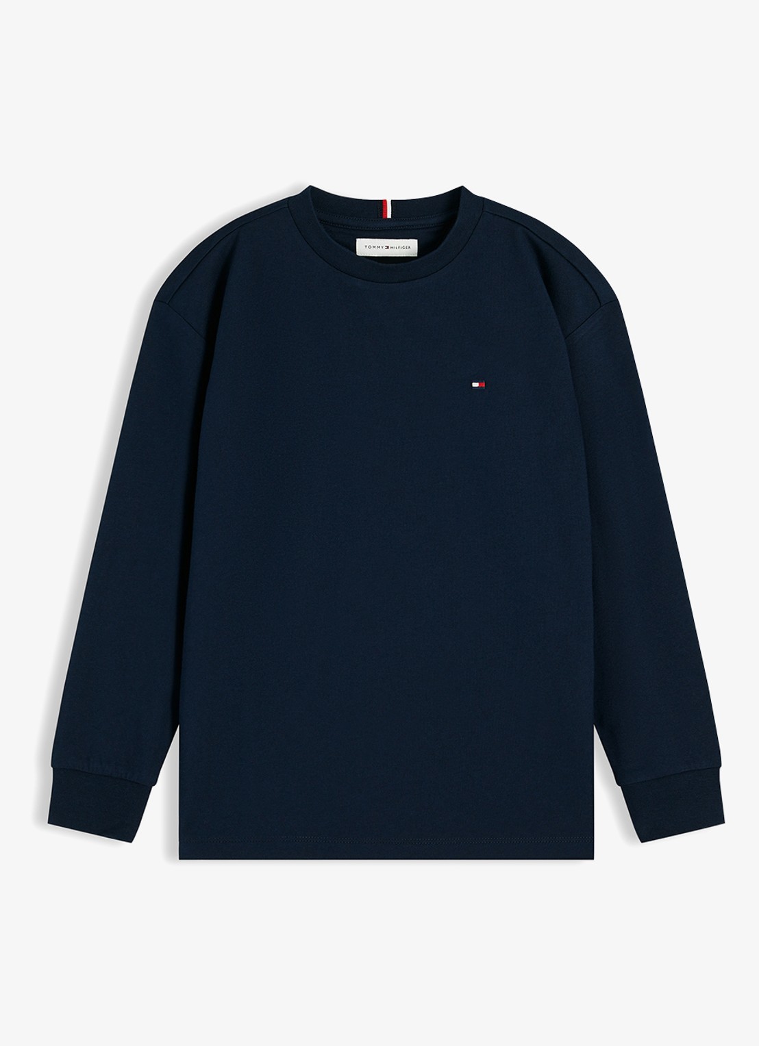 Tommy Hilfiger Longsleeve met logoborduring - voorkant donkerblauw