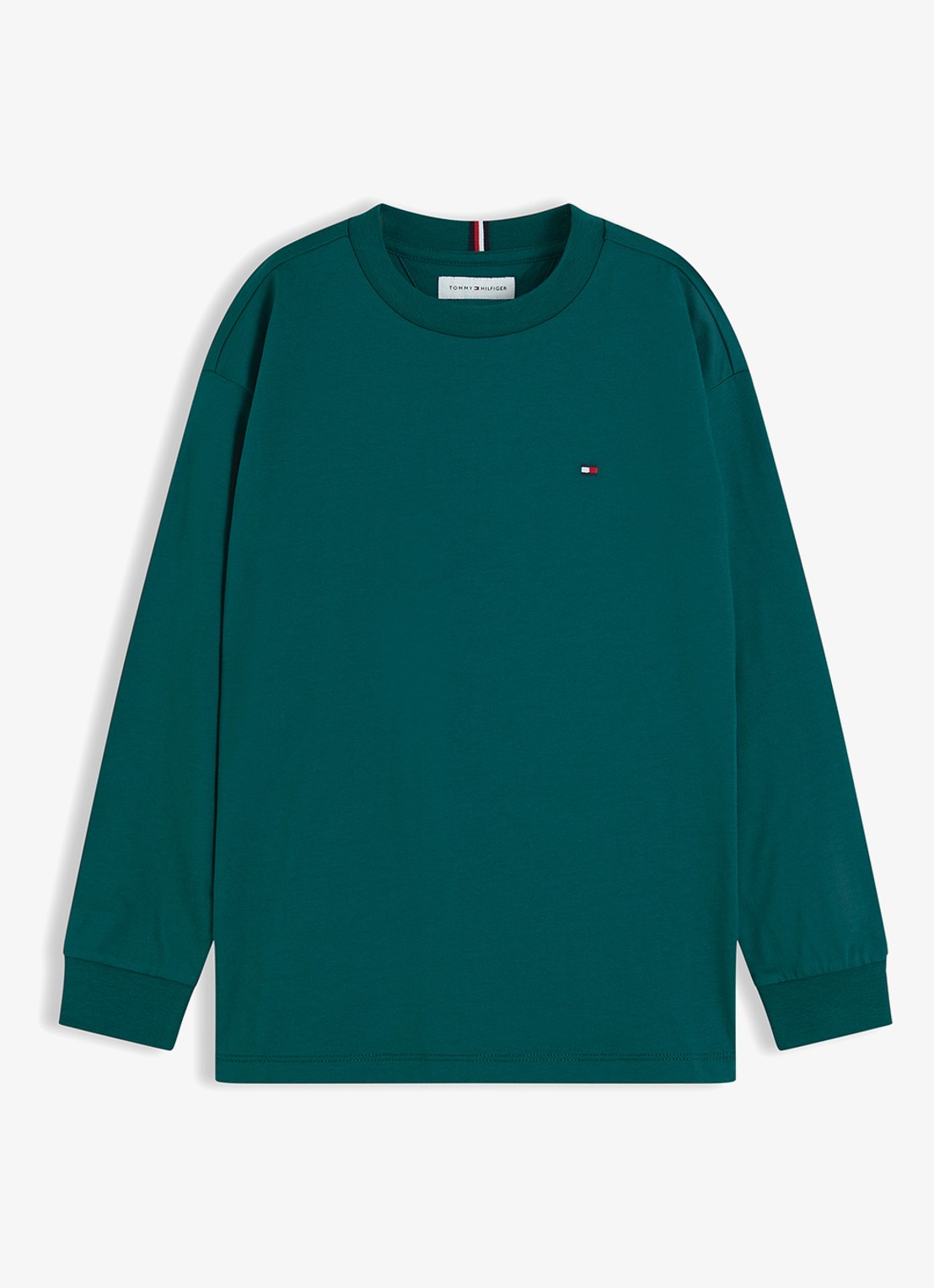 Tommy Hilfiger Longsleeve met logoborduring - voorkant groen