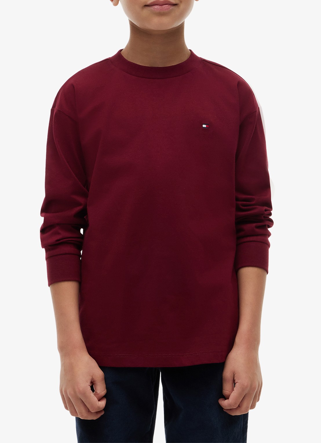 Tommy Hilfiger Longsleeve met logoborduring - detail rood