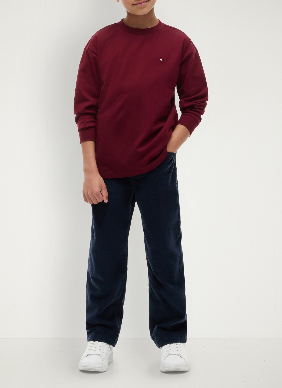 Tommy Hilfiger Longsleeve met logoborduring - voorkant 5 rood