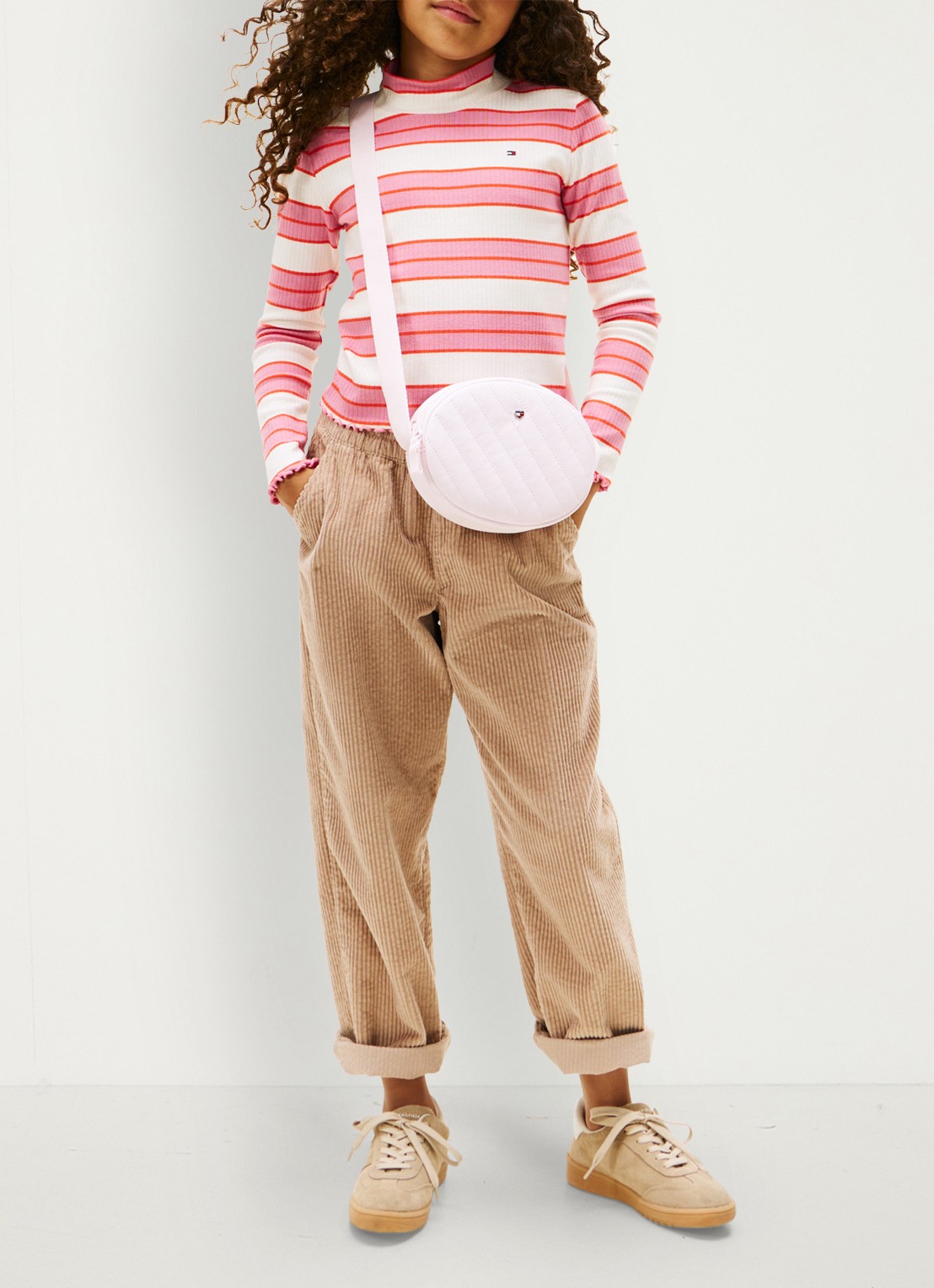 Tommy Hilfiger Longsleeve top met logoborduring - voorkant 5 roze