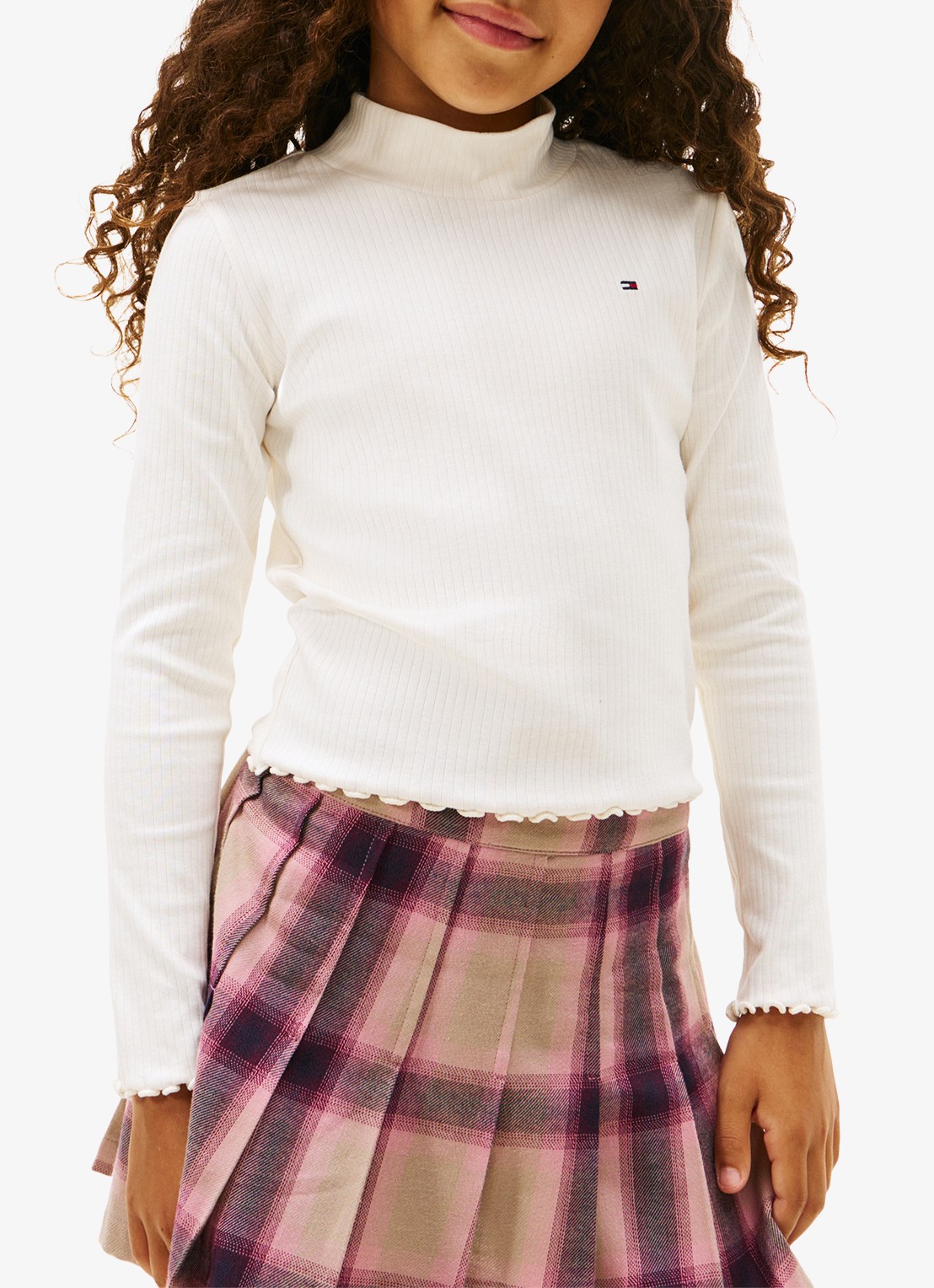 Tommy Hilfiger Longsleeve top met logoborduring - detail 4 wit