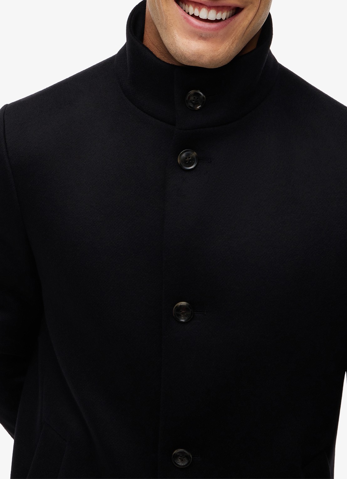 Tommy Hilfiger Mantel in wolblend met steekzakken - detail 5 zwart