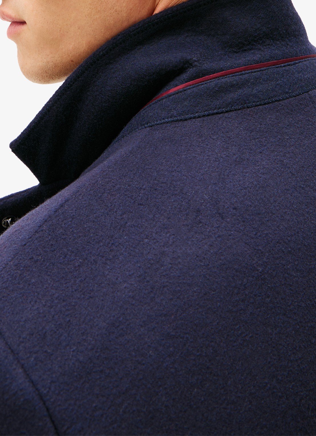 Tommy Hilfiger Mantel in wolblend met steekzakken - detail 4 blauw