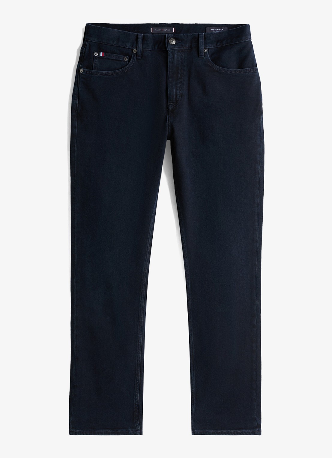 Tommy Hilfiger Mercer straight leg jeans met steekzakken - voorkant 2 donkerblauw
