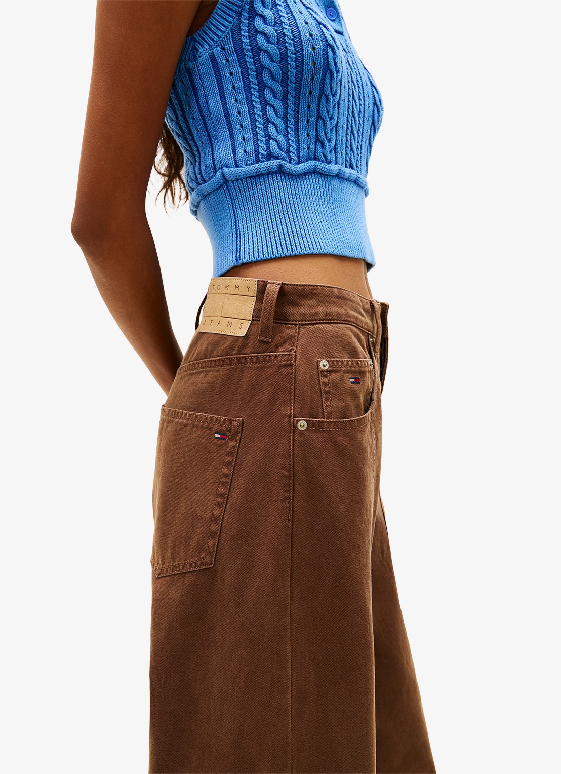 Tommy Hilfiger Mid rise loose fit jeans met gekleurde wassing - detail 2 bruin