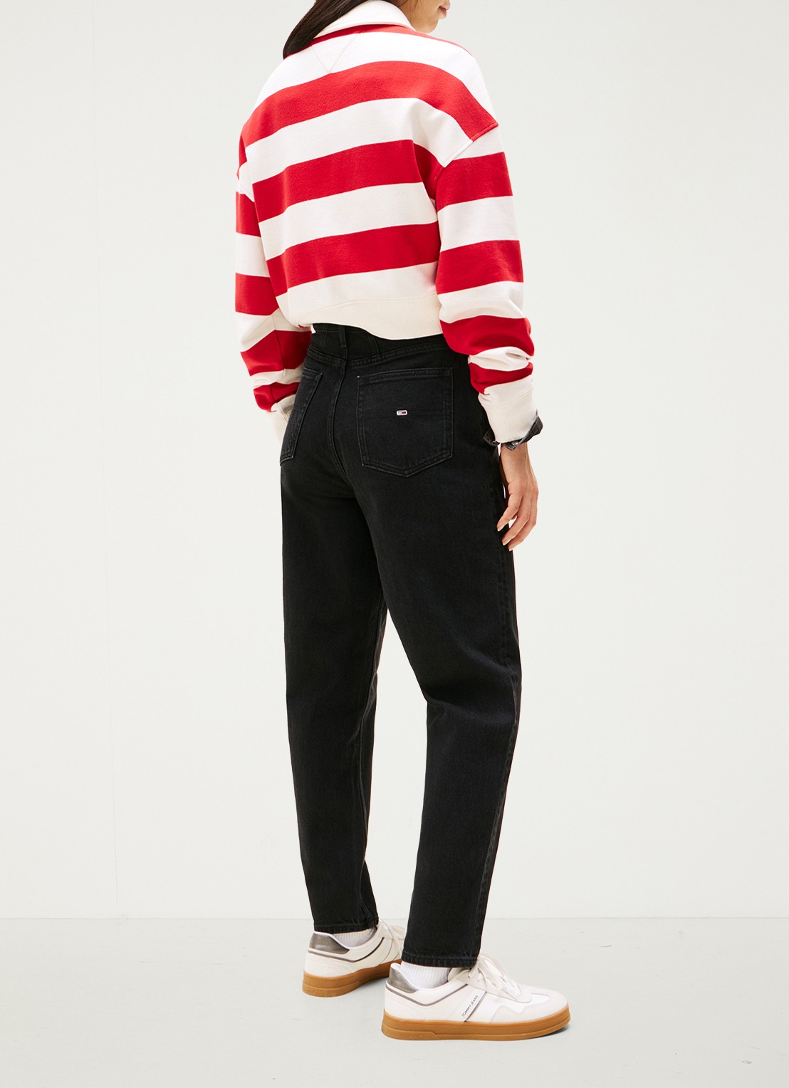 Tommy Hilfiger Mid waist mom jeans met gekleurde wassing - achterkant zwart