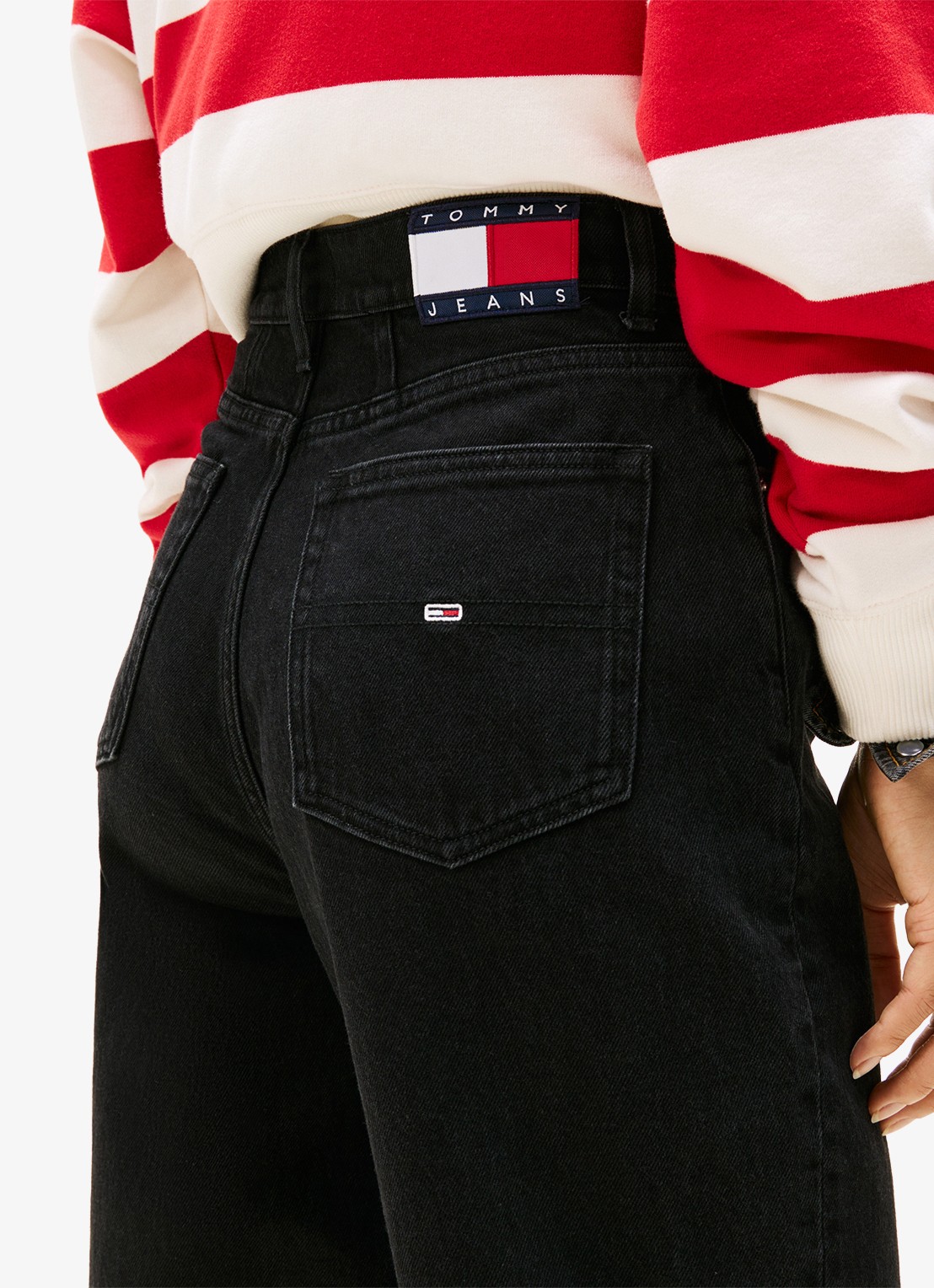 Tommy Hilfiger Mid waist mom jeans met gekleurde wassing - detail 5 zwart