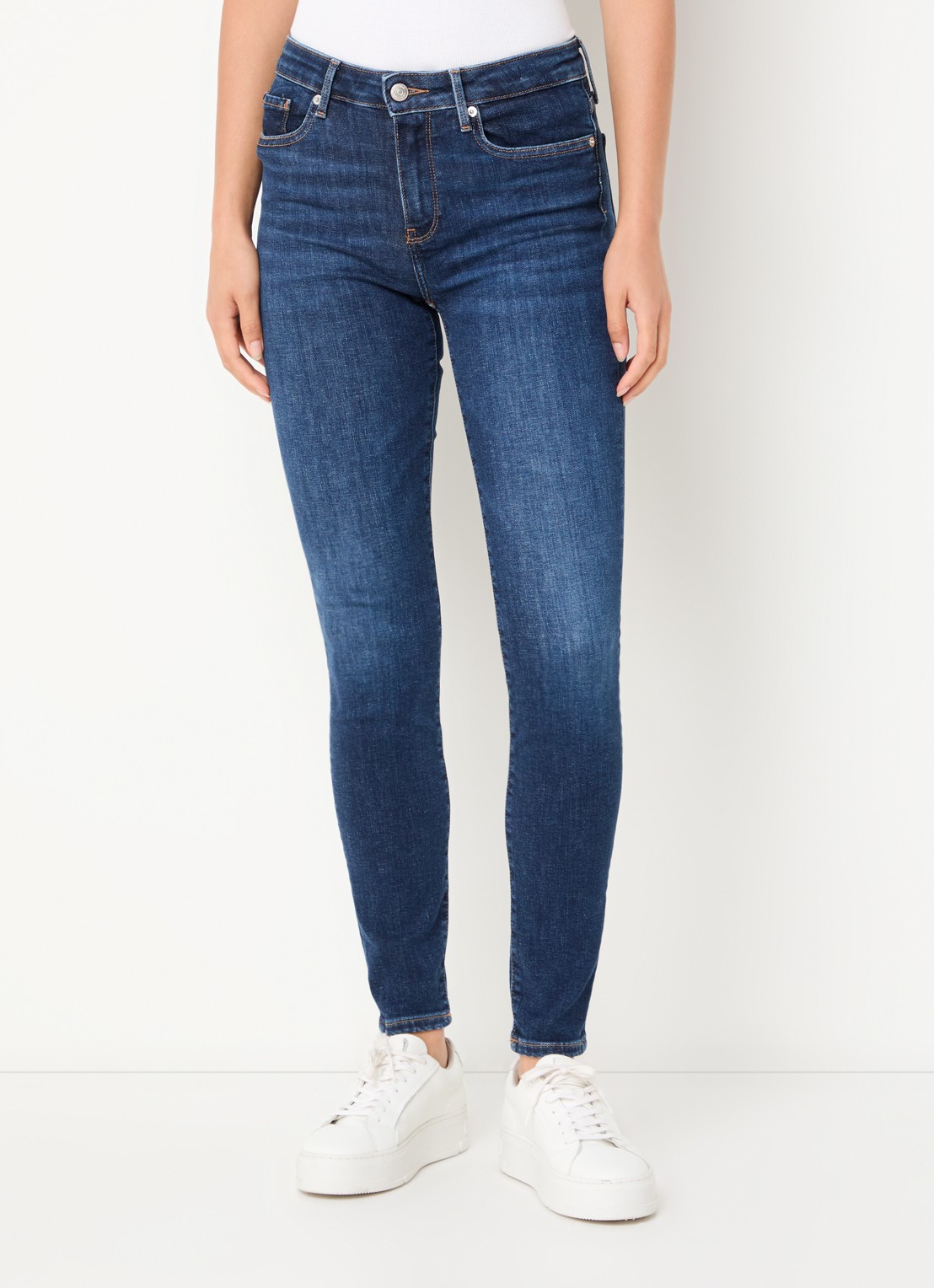 Tommy Hilfiger Mid waist skinny jeans met donkere wassing - detail 4 indigo