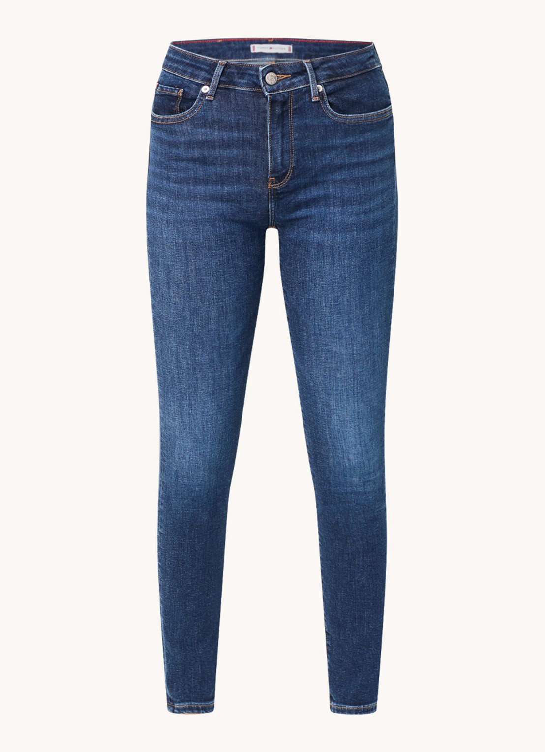Tommy Hilfiger Mid waist skinny jeans met donkere wassing - voorkant 9 indigo