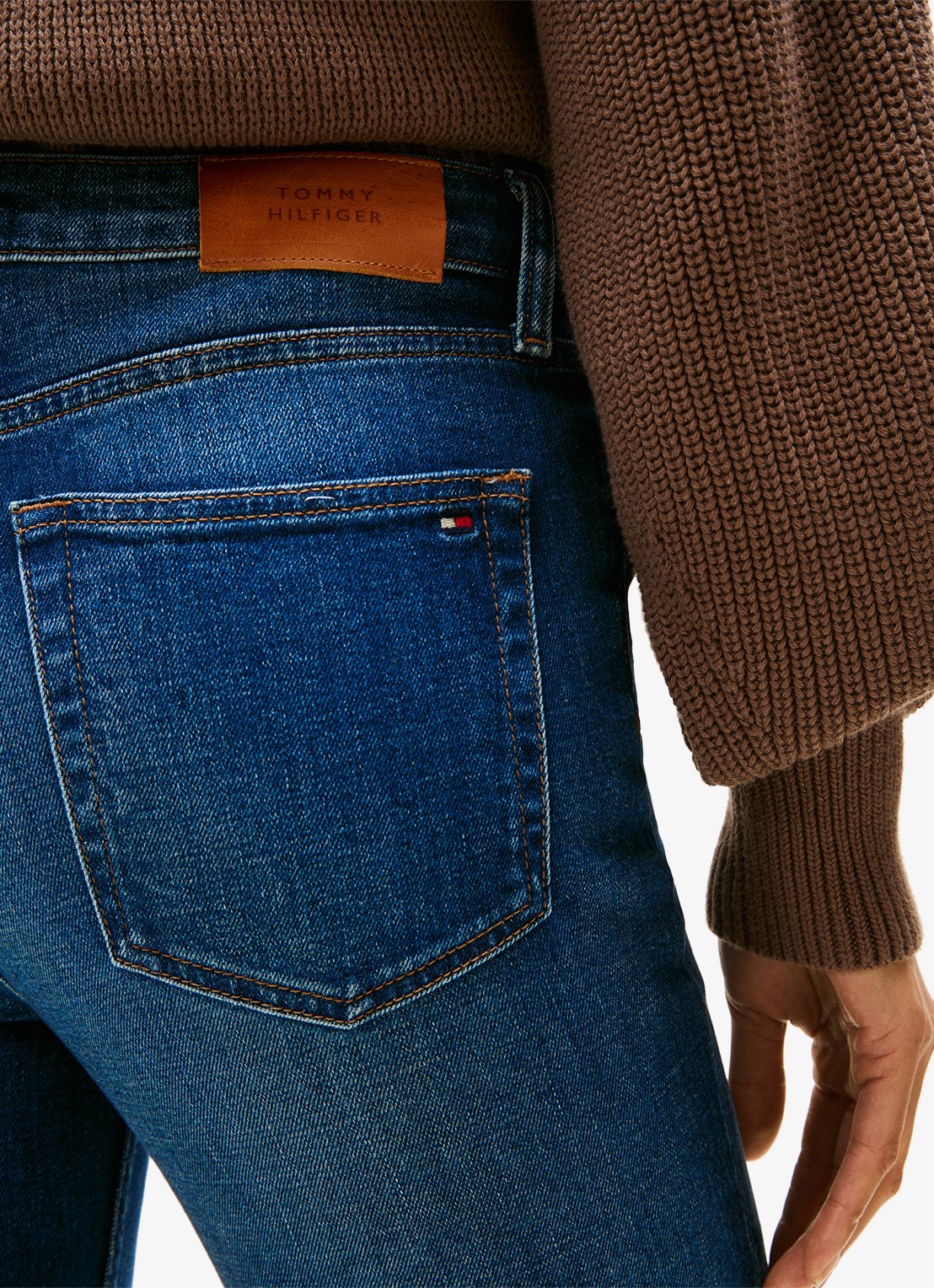 Tommy Hilfiger Mid waist slim fit jeans met steekzakken - detail 2 indigo