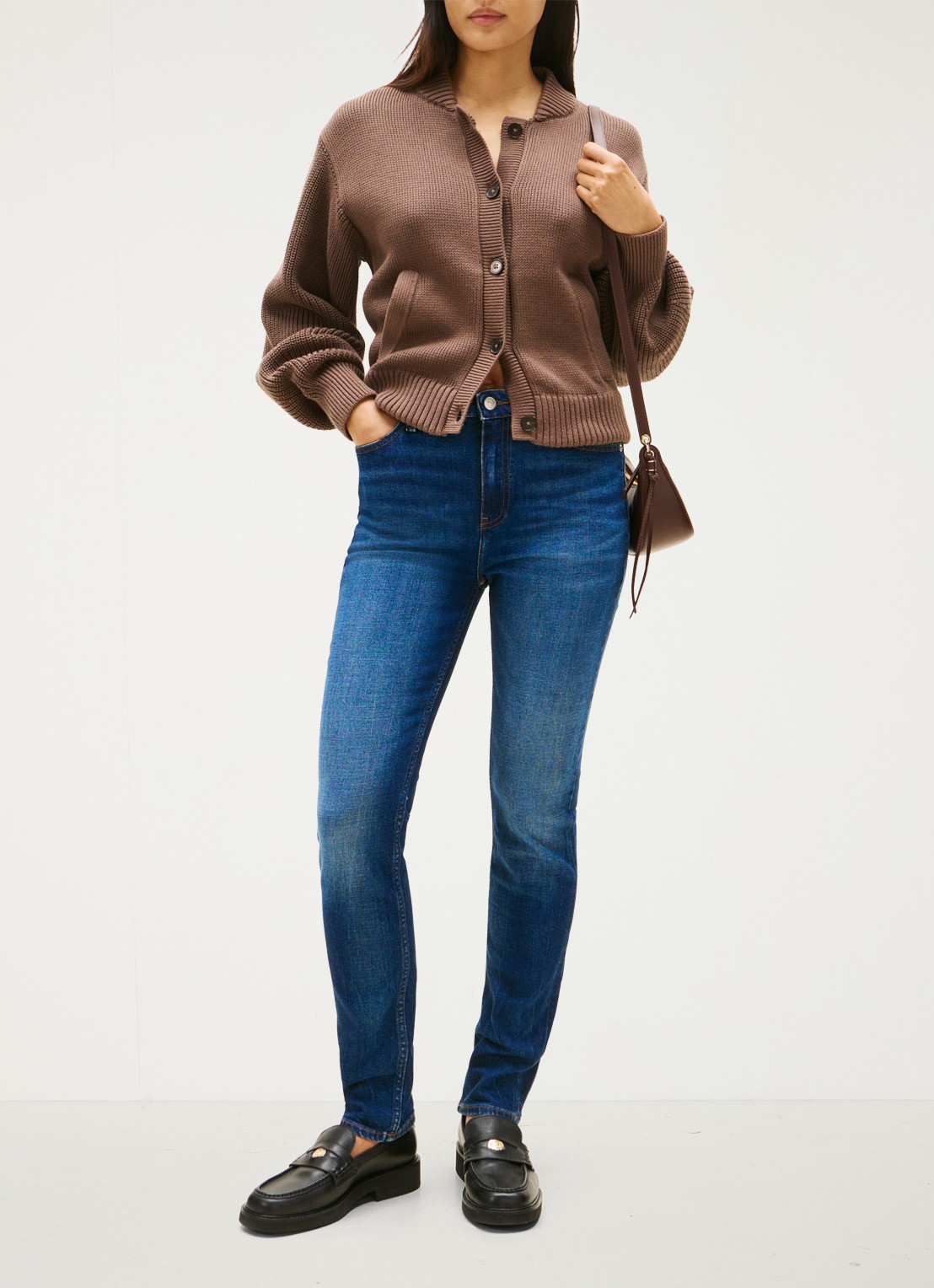Tommy Hilfiger Mid waist slim fit jeans met steekzakken - voorkant 4 indigo