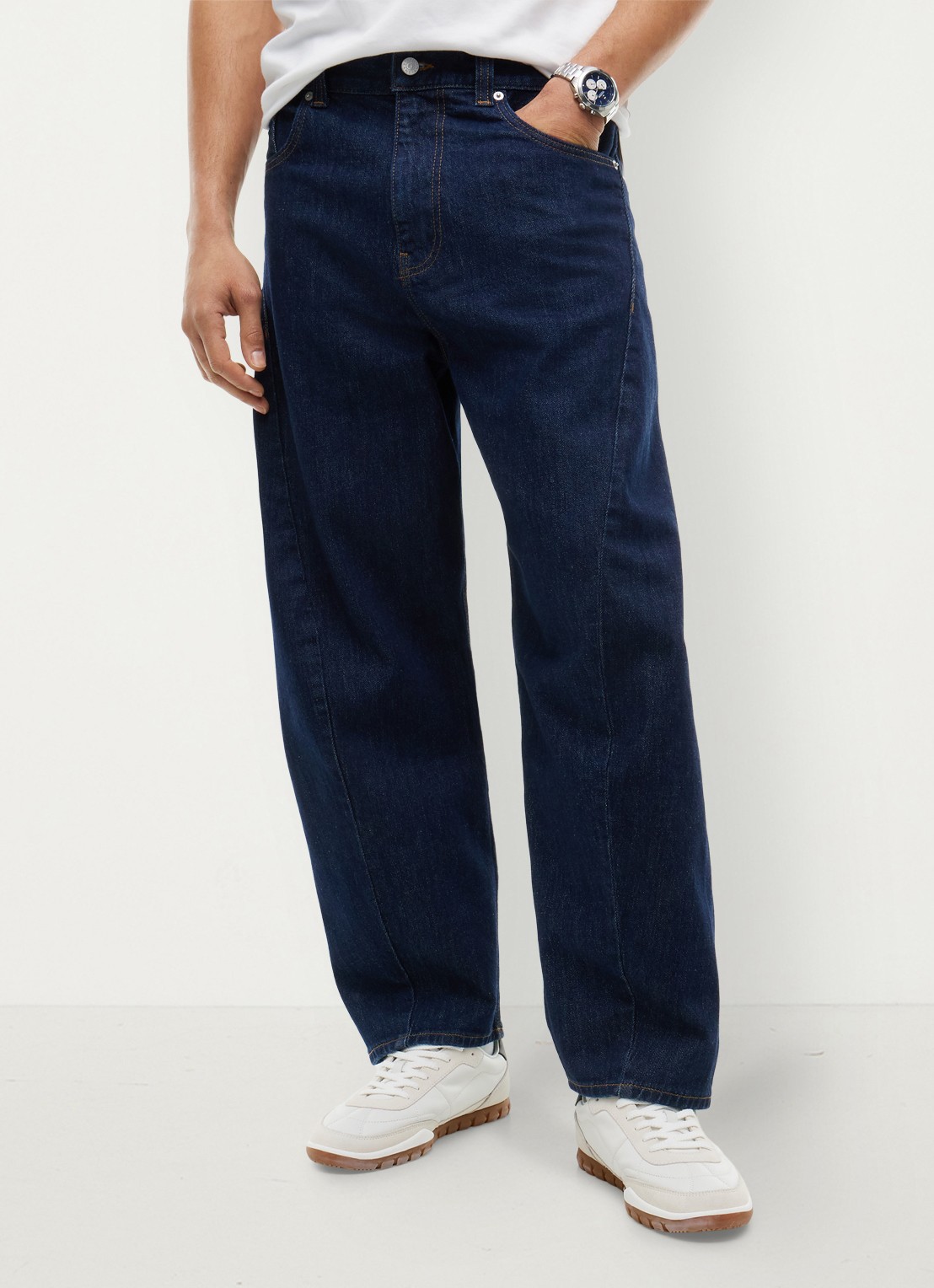 Tommy Hilfiger Mid waist straight fit jeans met donkere wassing - detail denim