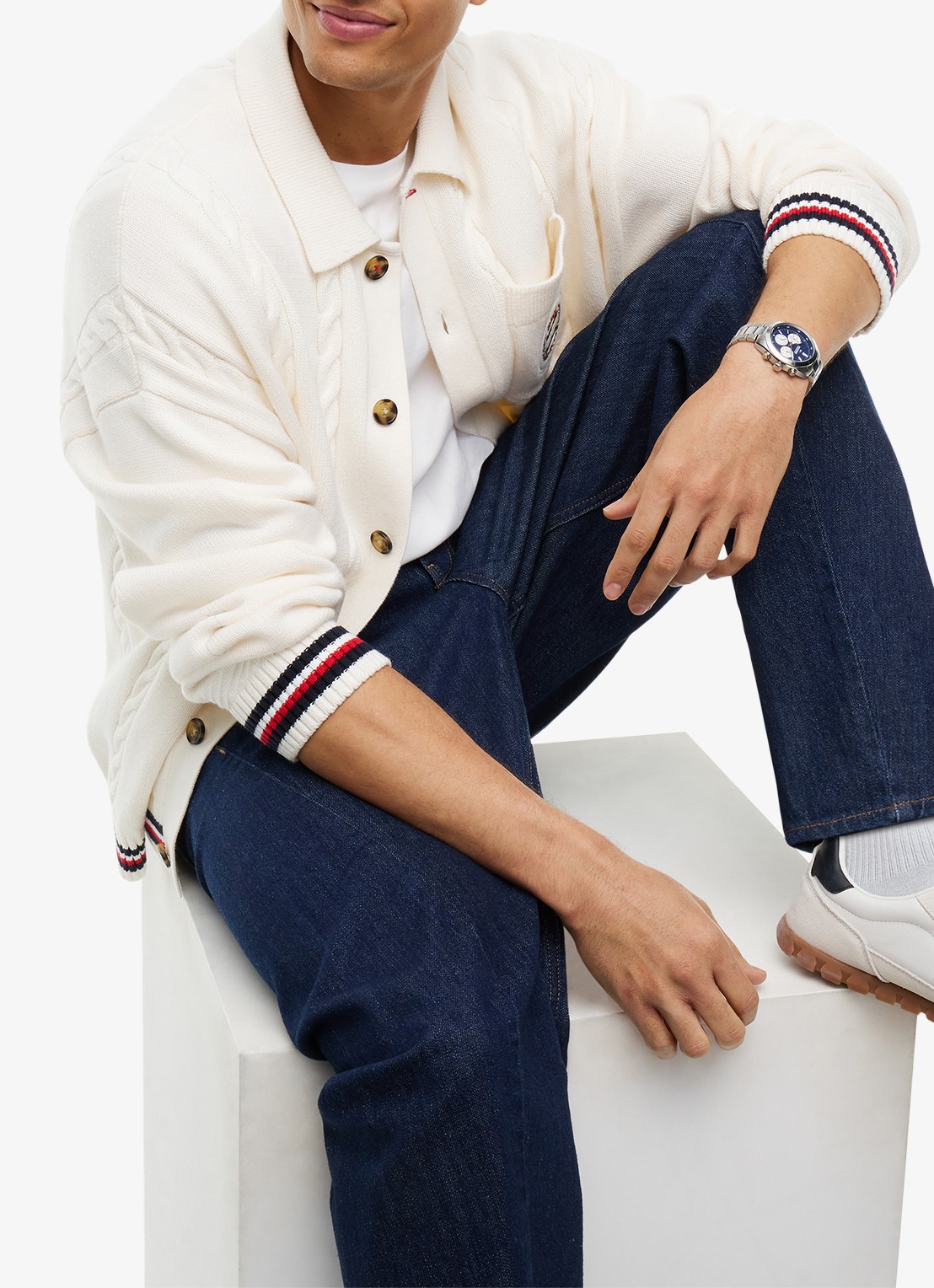 Tommy Hilfiger Mid waist straight fit jeans met donkere wassing - detail 4 denim