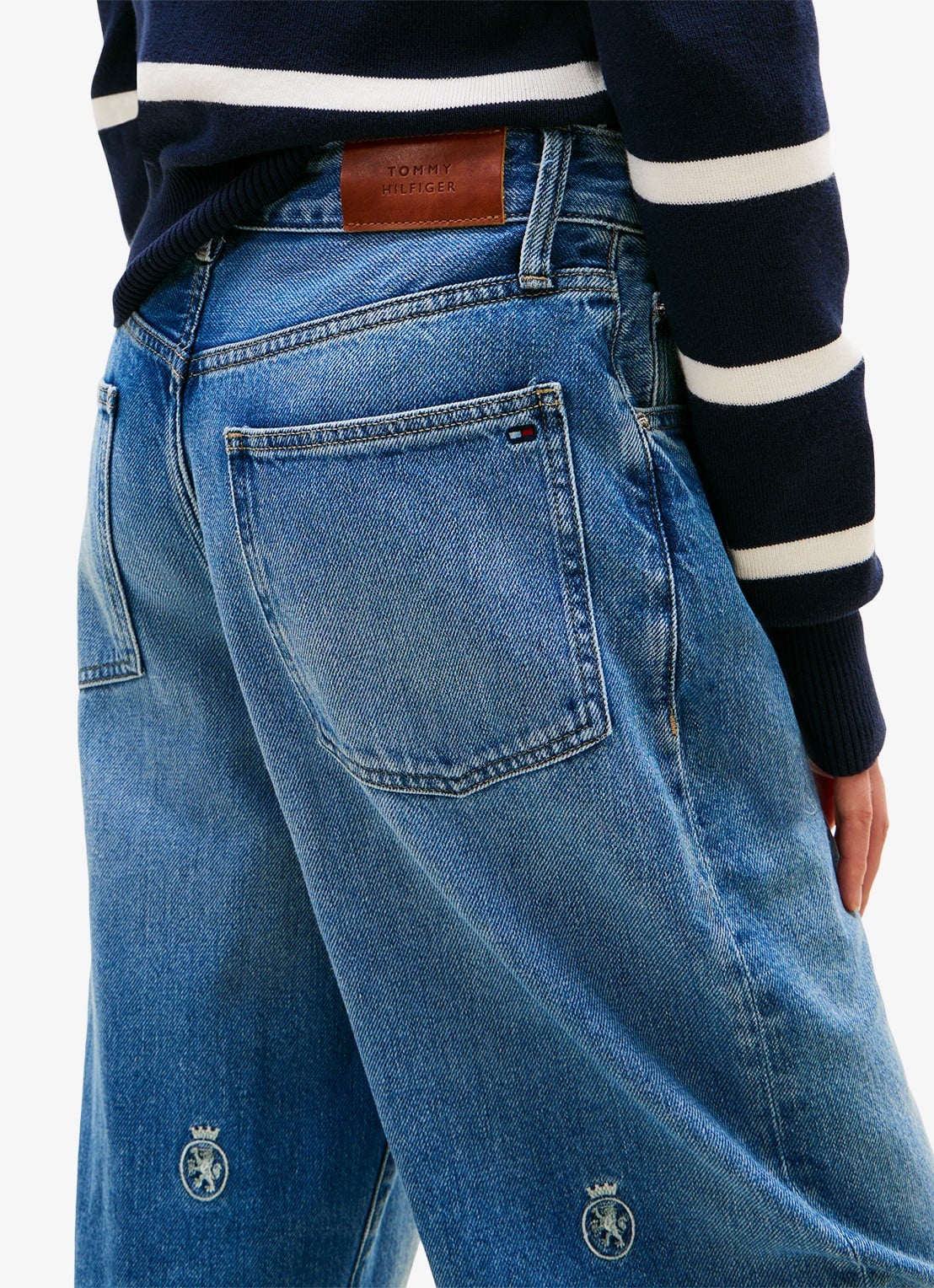 Tommy Hilfiger Mid waist straight fit jeans met logoprint - detail 5 denim