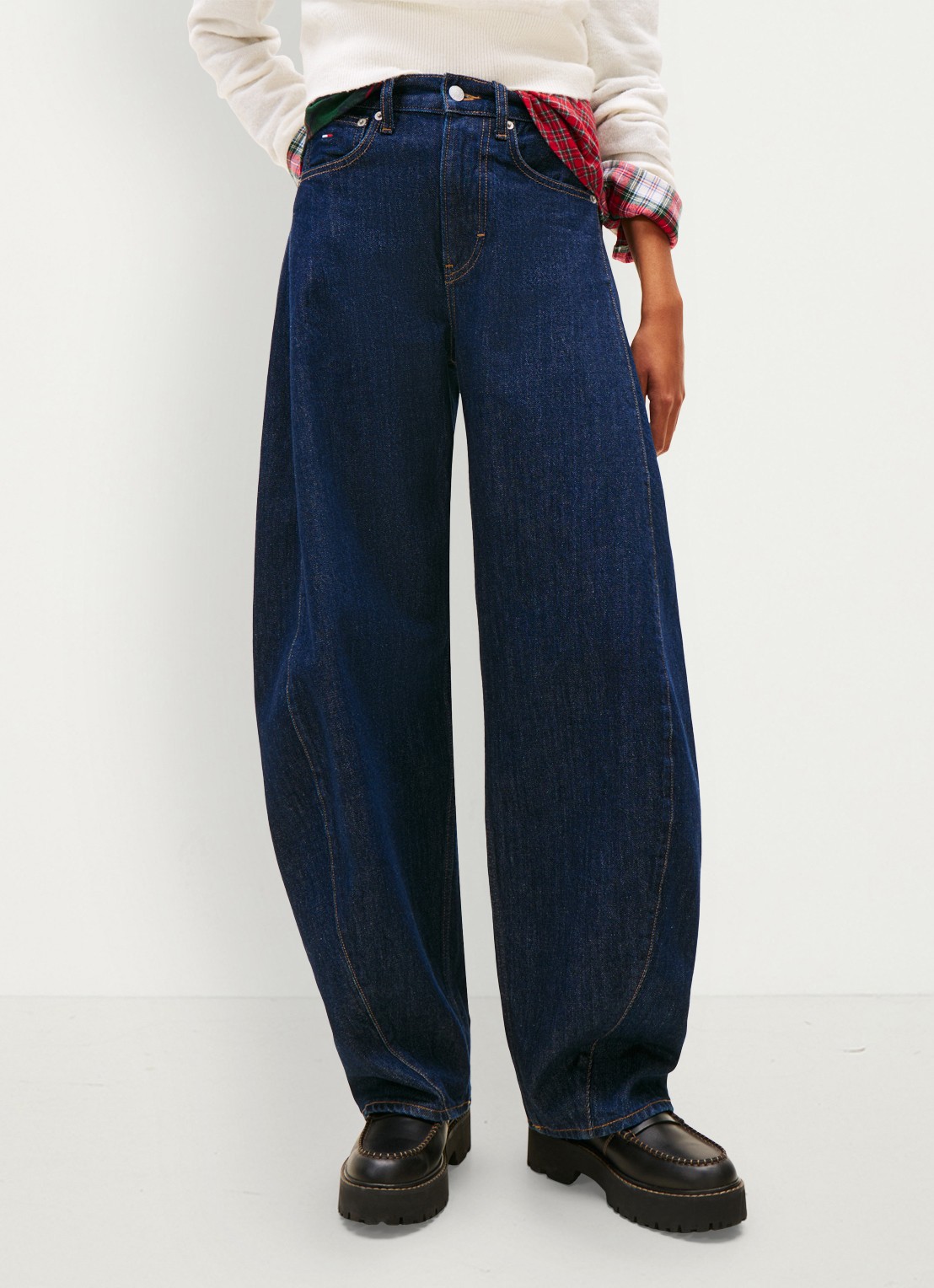 Tommy Hilfiger Mid waist tapered fit jeans met steekzakken - detail 4 donkerblauw