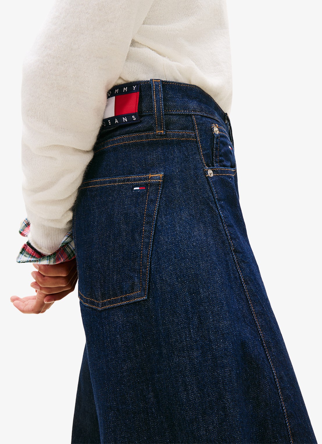 Tommy Hilfiger Mid waist tapered fit jeans met steekzakken - detail 5 donkerblauw
