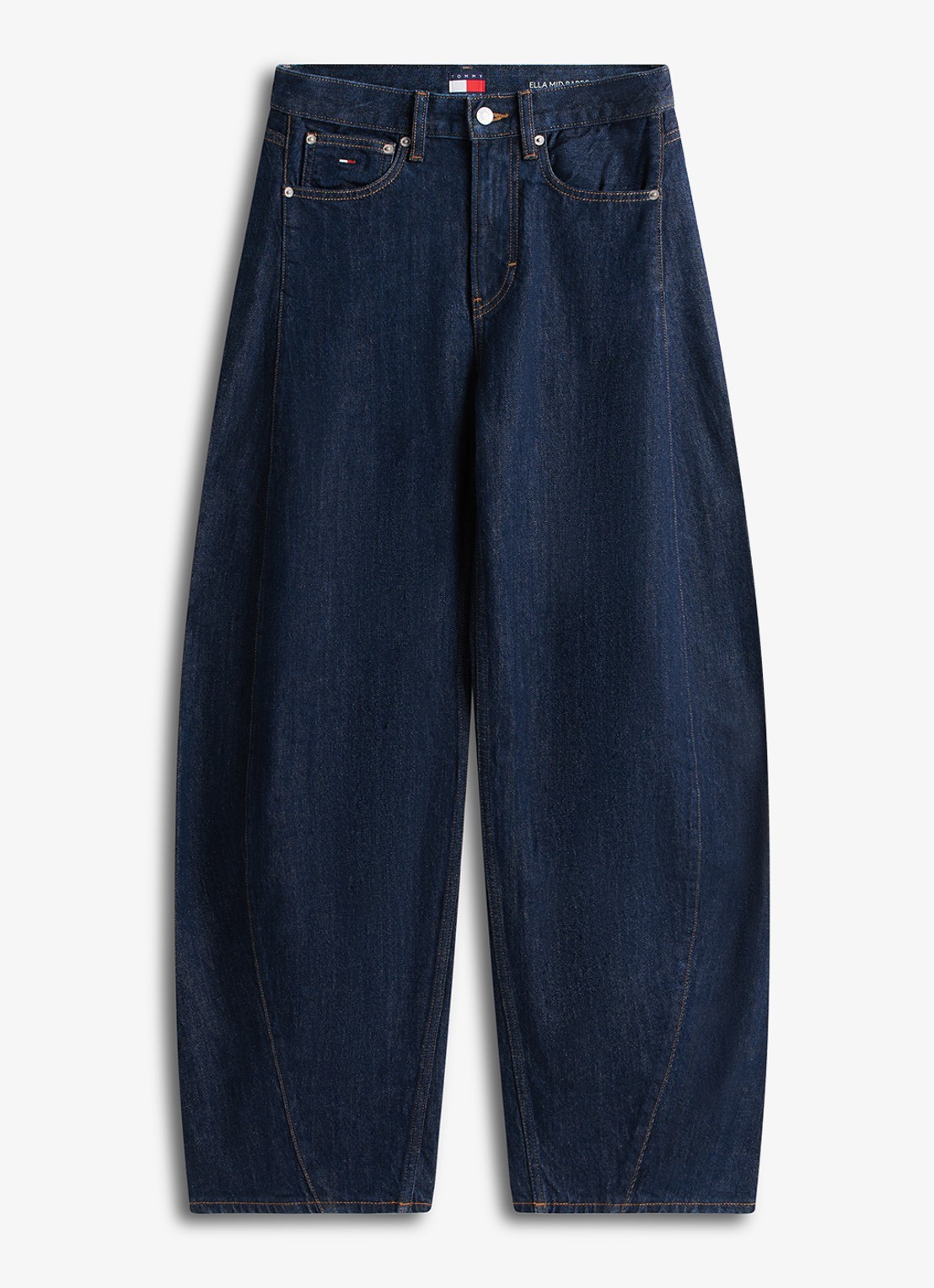 Tommy Hilfiger Mid waist tapered fit jeans met steekzakken - voorkant 2 donkerblauw