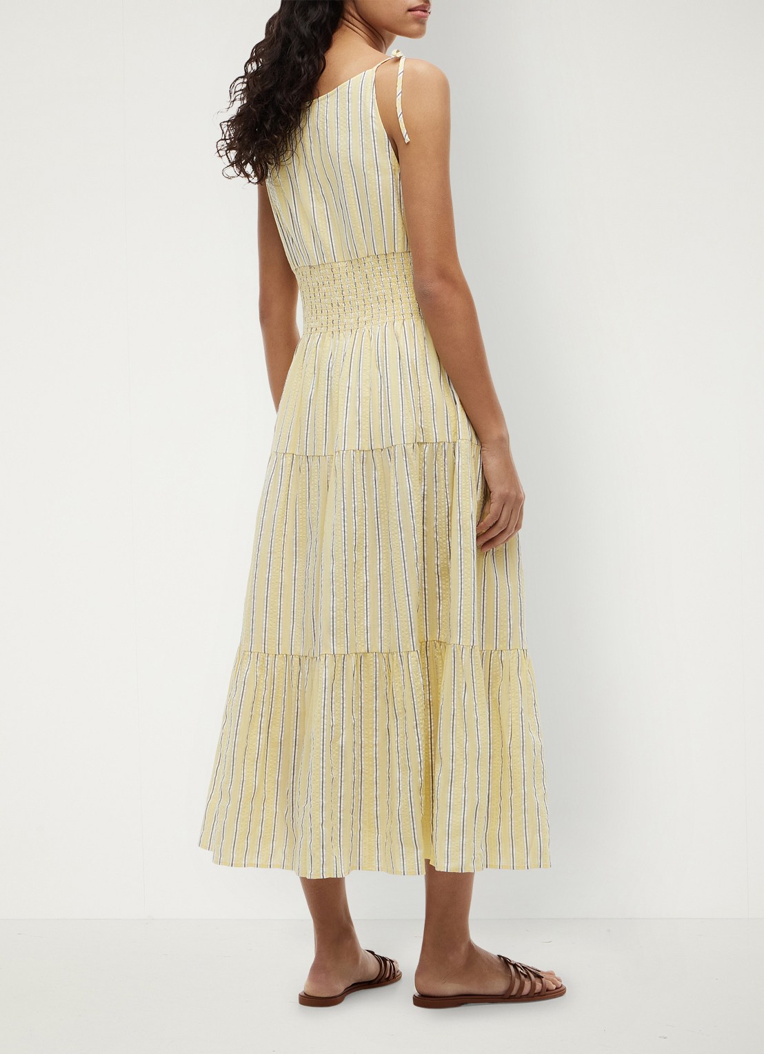Tommy Hilfiger Midi jurk in katoenblend - achterkant 2 lichtgeel