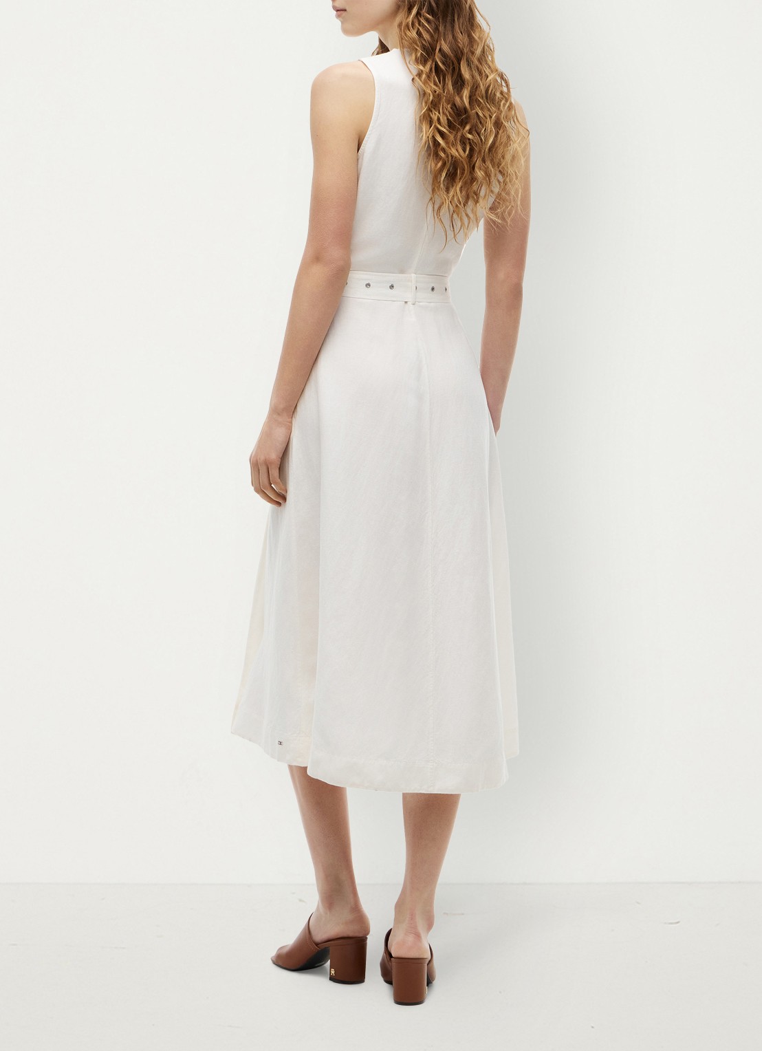Tommy Hilfiger Midi jurk met ceintuur - achterkant 5 wit