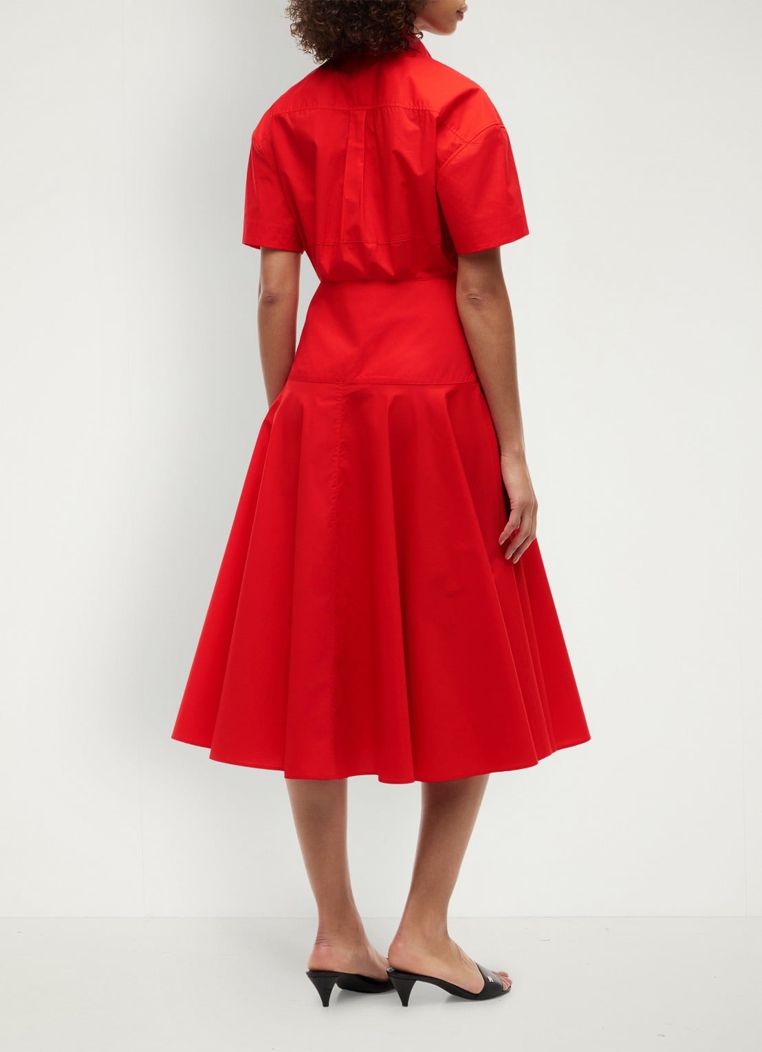 Tommy Hilfiger Midi jurk met plooien - achterkant vuurrood
