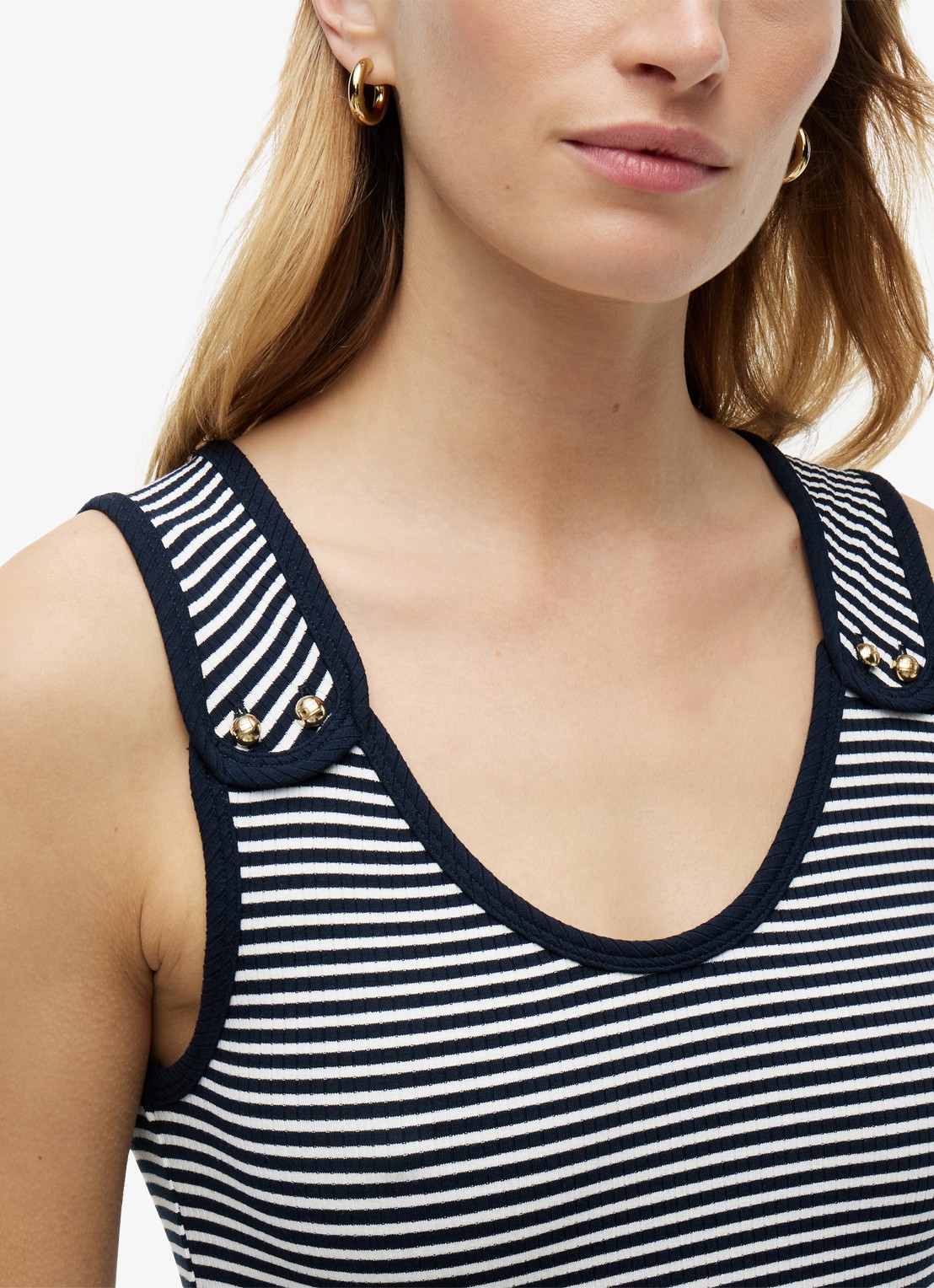 Tommy Hilfiger Midi jurk met plooien - detail 2 donkerblauw