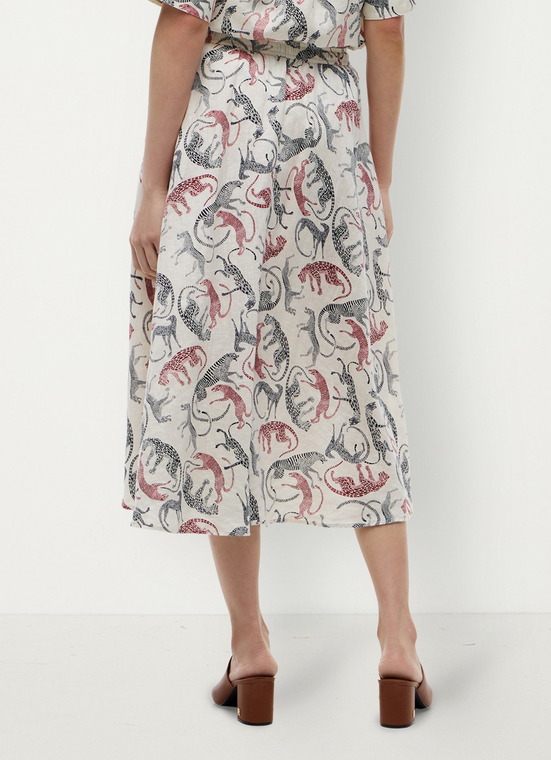 Tommy Hilfiger Midi rok met dierenprint - achterkant 3 multicolor