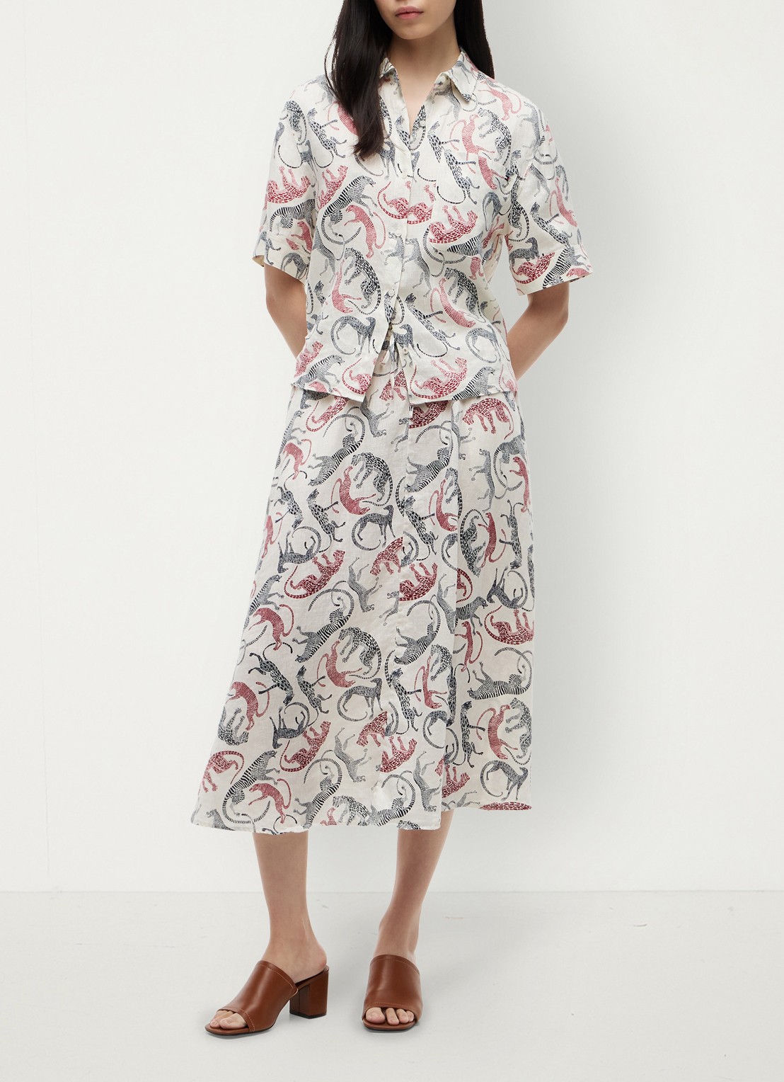 Tommy Hilfiger Midi rok met dierenprint - voorkant 5 multicolor