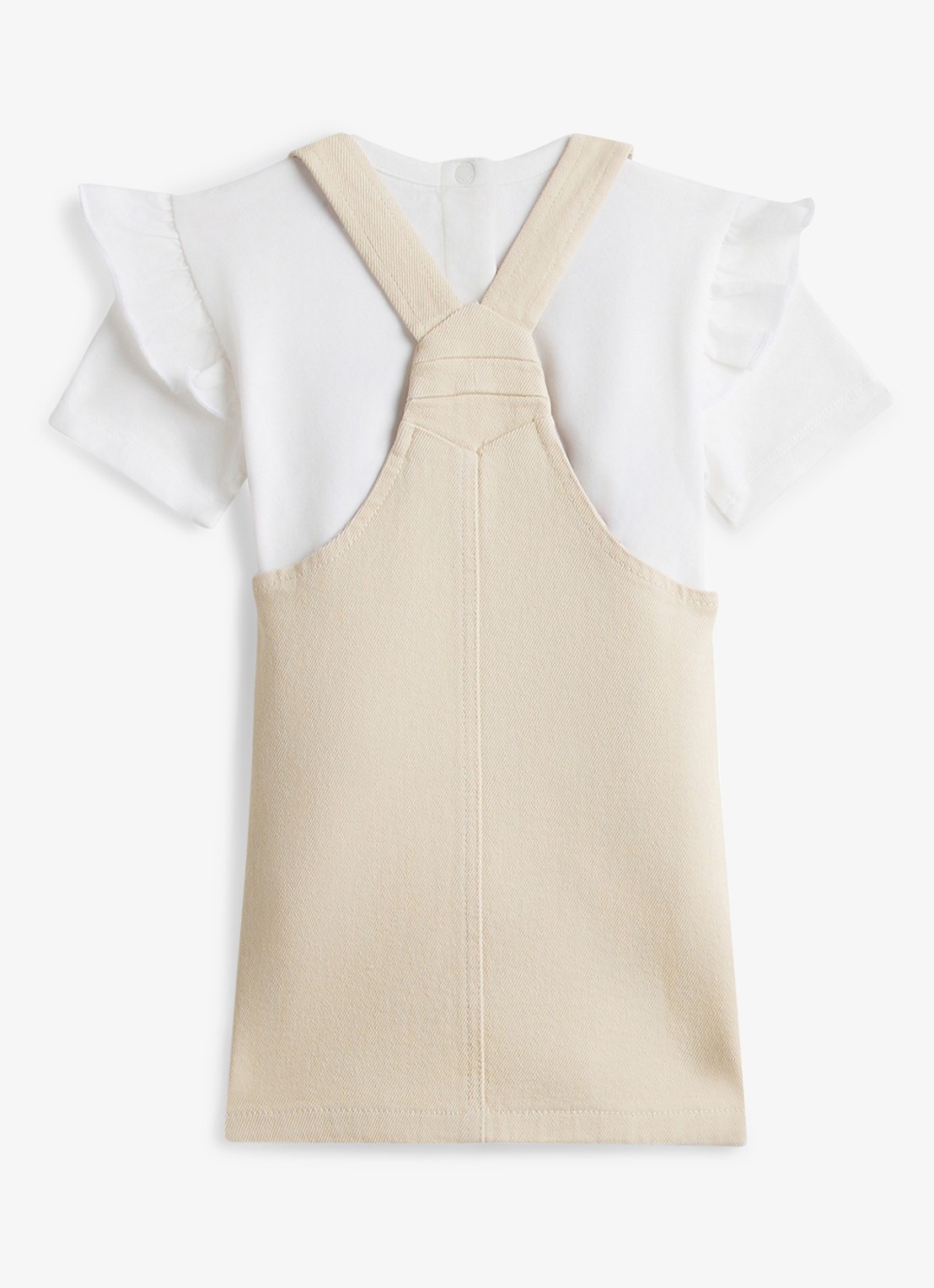 Tommy Hilfiger Mini jurk in katoenblend - achterkant beige