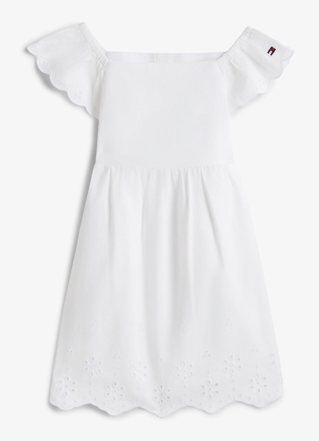 Tommy Hilfiger Mini jurk met borduring - voorkant 2 wit