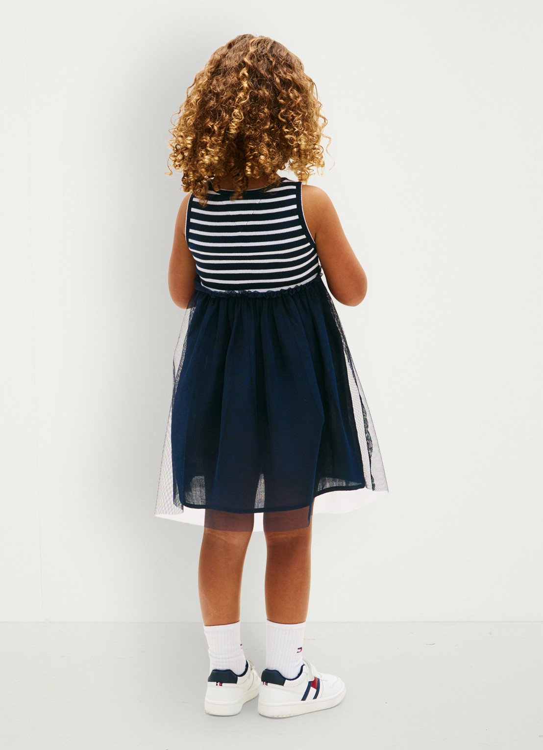 Tommy Hilfiger Mini jurk met streepprint - detail 5 donkerblauw