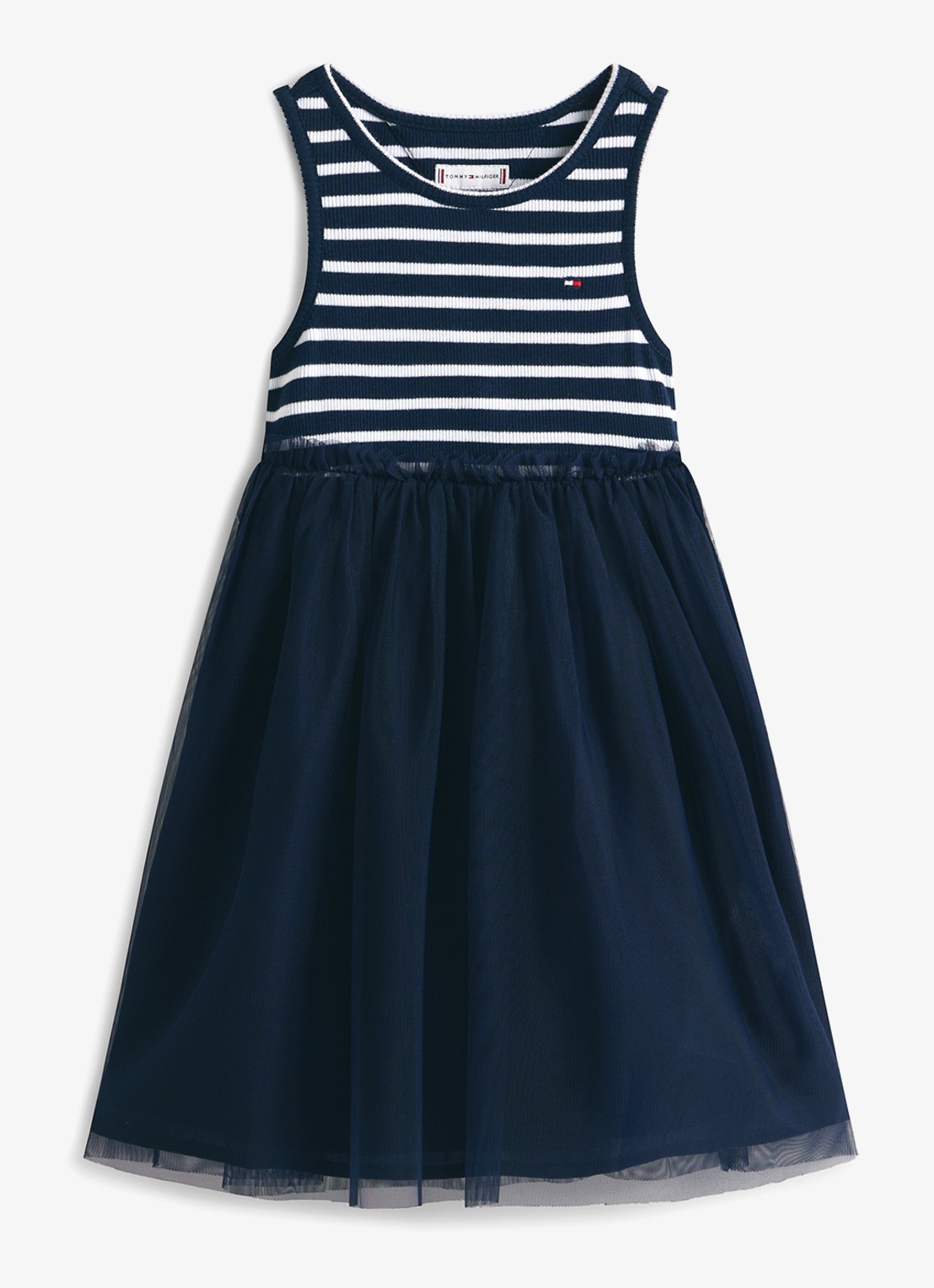 Tommy Hilfiger Mini jurk met streepprint - voorkant 2 donkerblauw