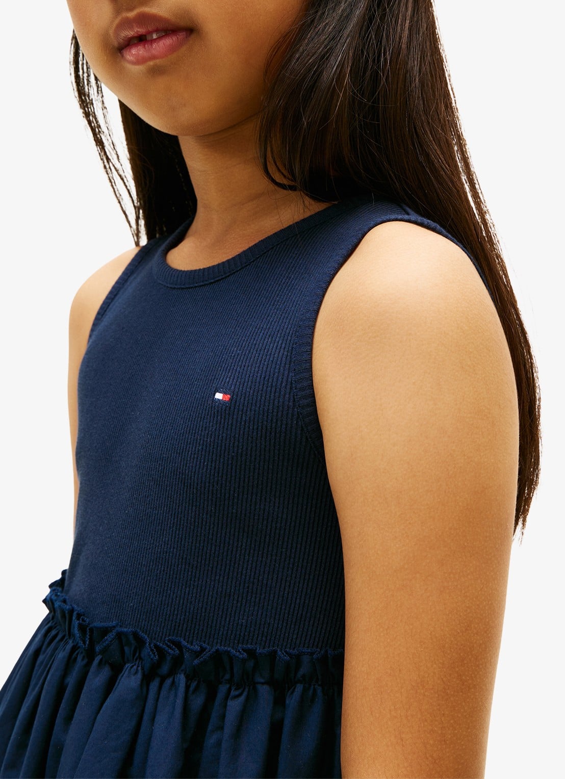 Tommy Hilfiger Mini jurk van katoen - detail 3 donkerblauw