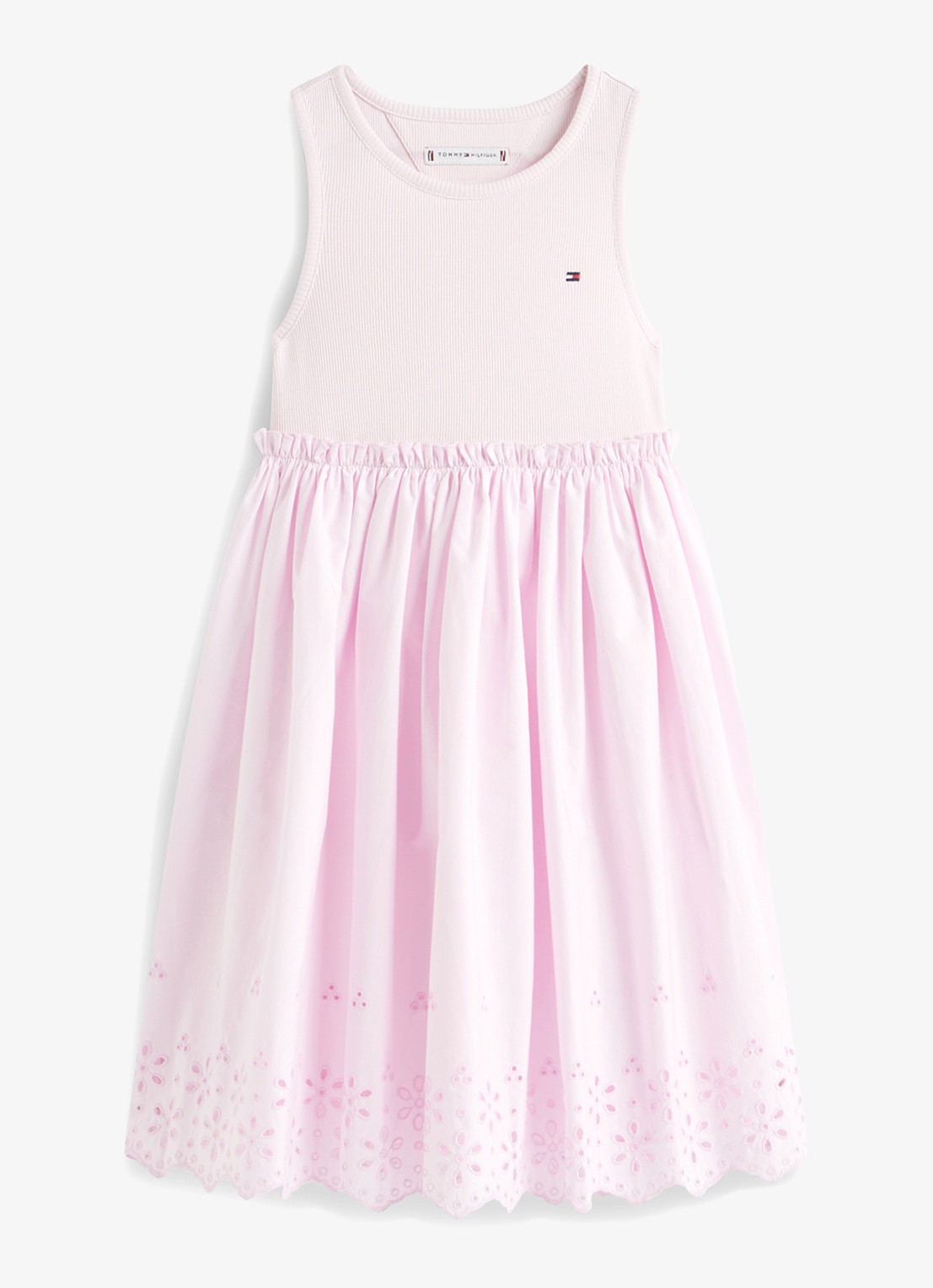 Tommy Hilfiger Mini jurk van katoen - voorkant roze