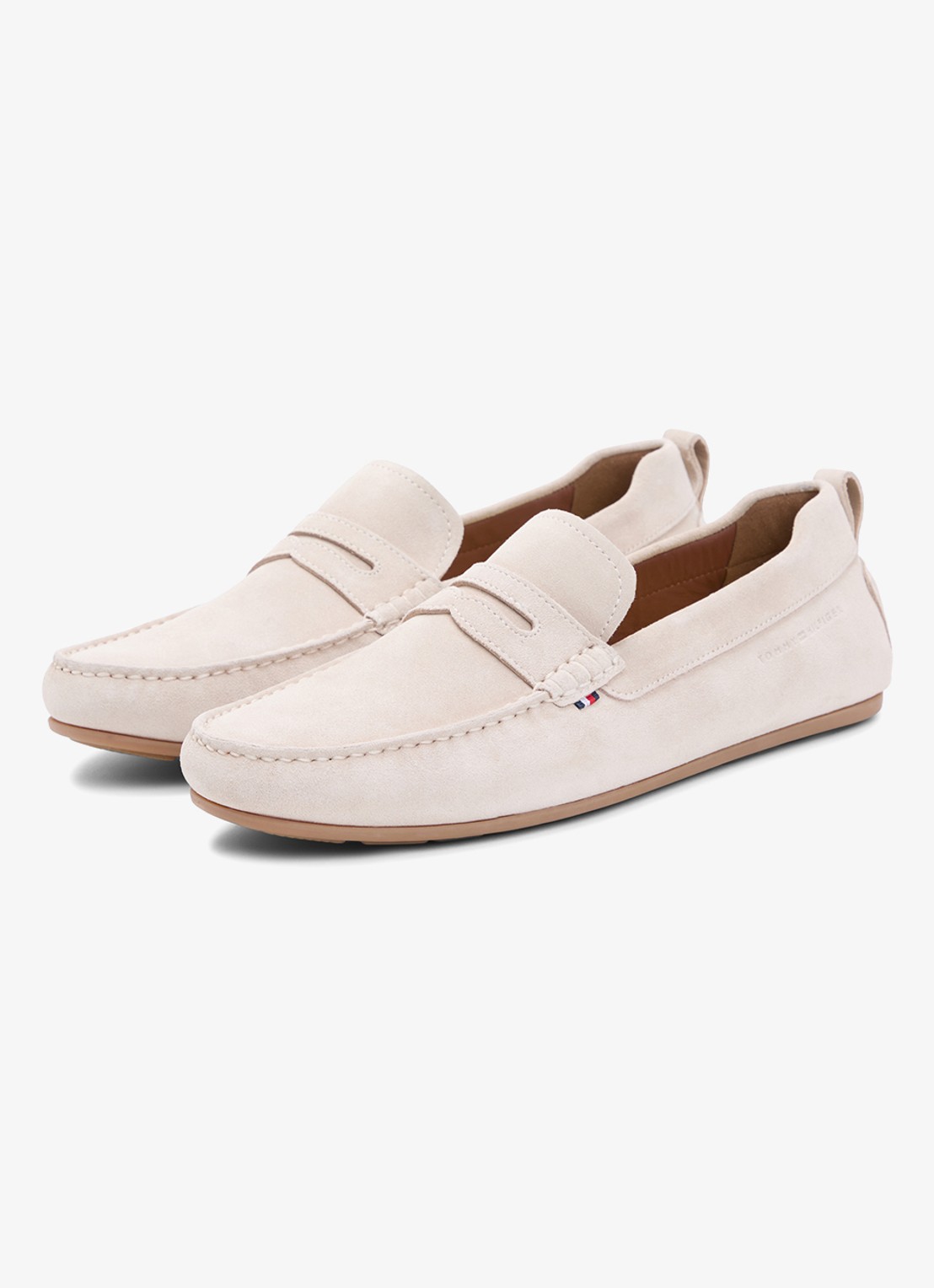 Tommy Hilfiger Mocassin van suède - voorkant 2 lichtroze