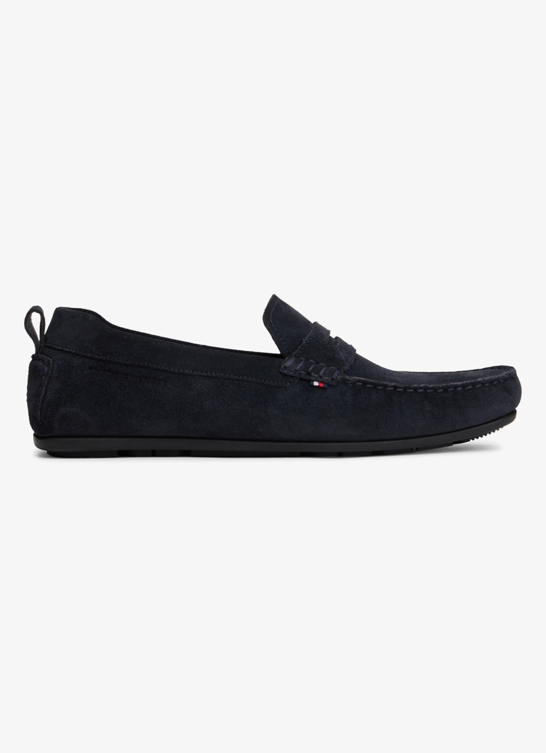 Tommy Hilfiger Mocassin van suède - voorkant donkerblauw