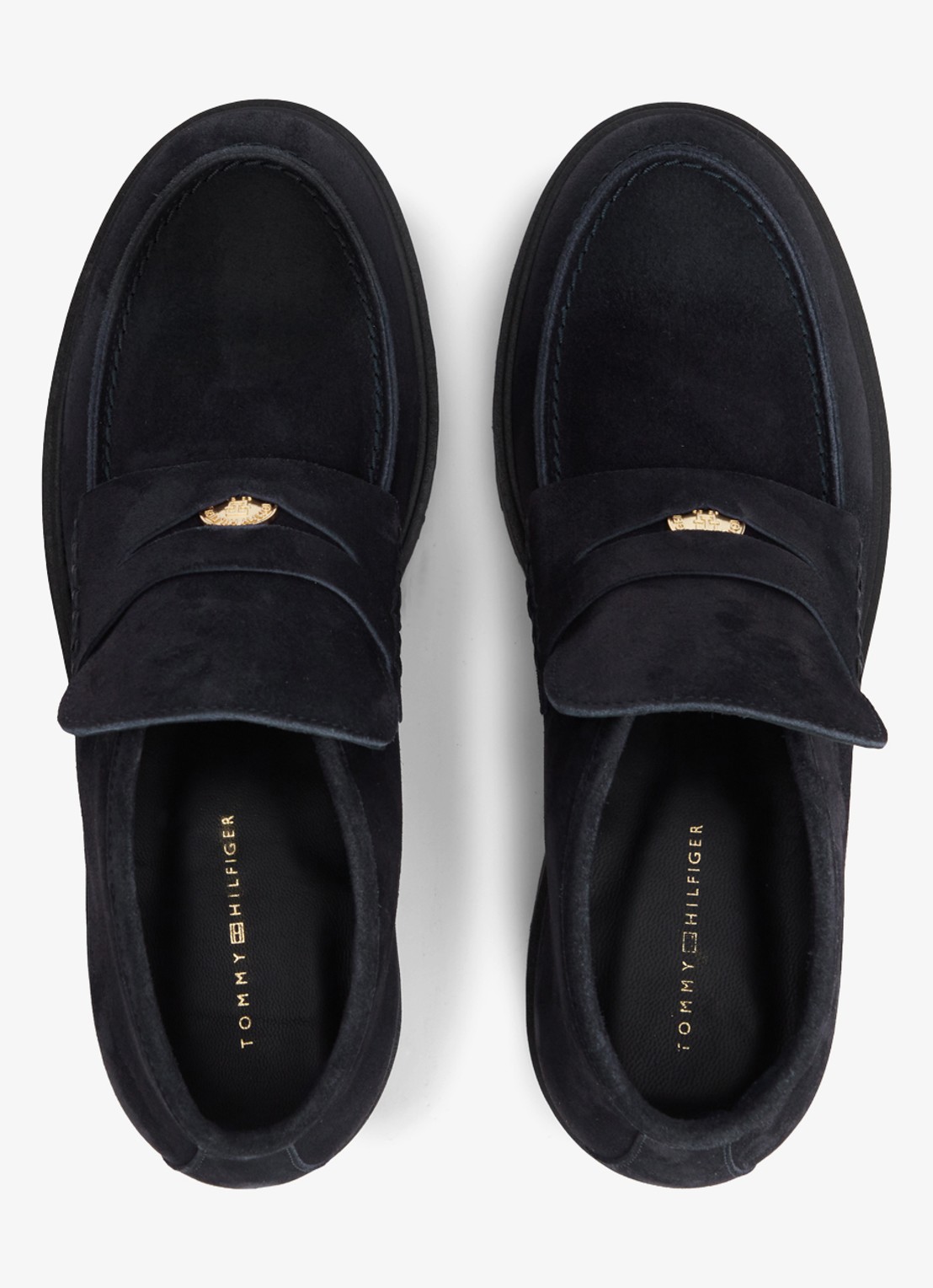 Tommy Hilfiger Monogram enkellaars van suède - detail 5 donkerblauw