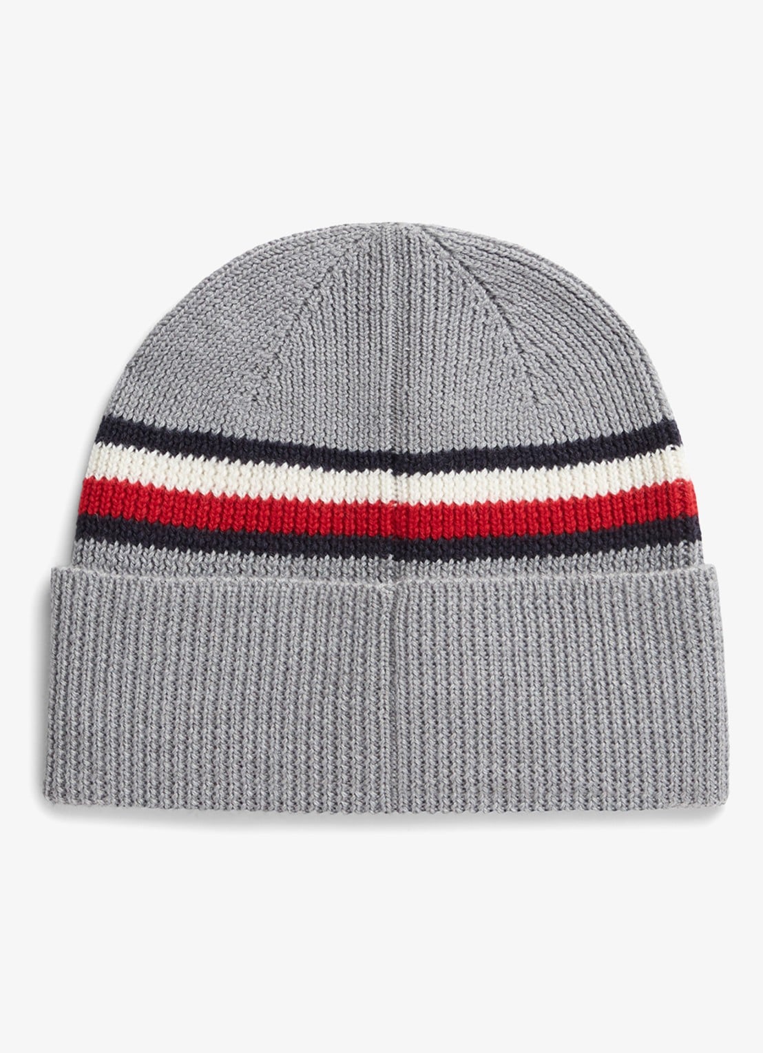 Tommy Hilfiger Muts in wolblend met streepprint - achterkant 2 grijs