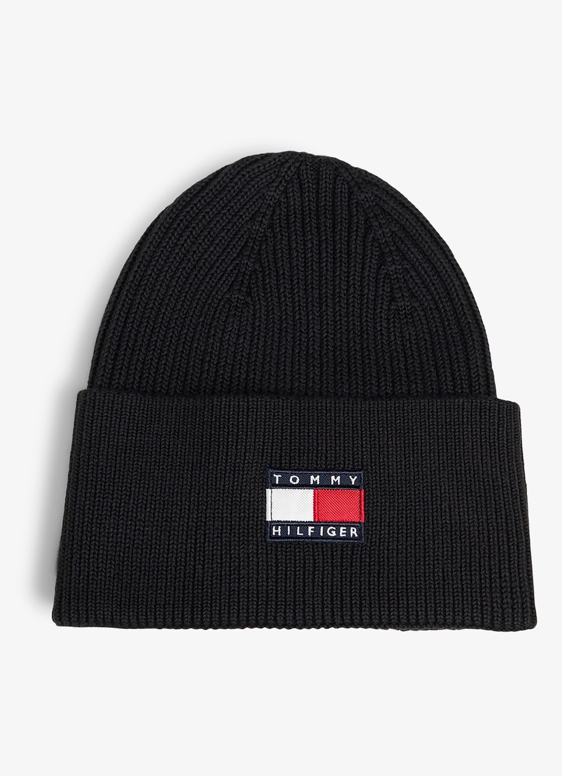 Tommy Hilfiger Muts met logo - voorkant 3 zwart