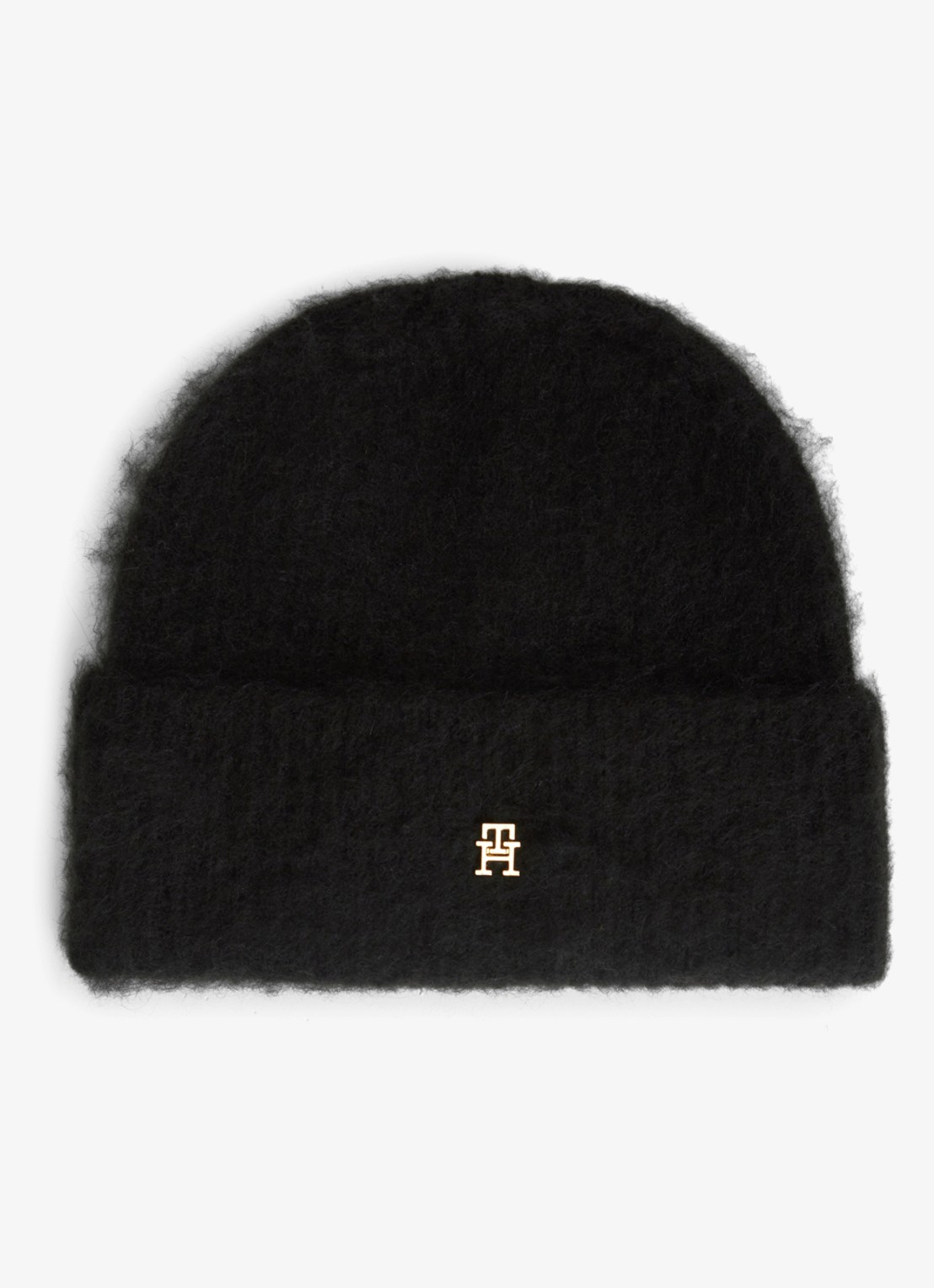 Tommy Hilfiger Muts van wol met logo - voorkant 3 zwart