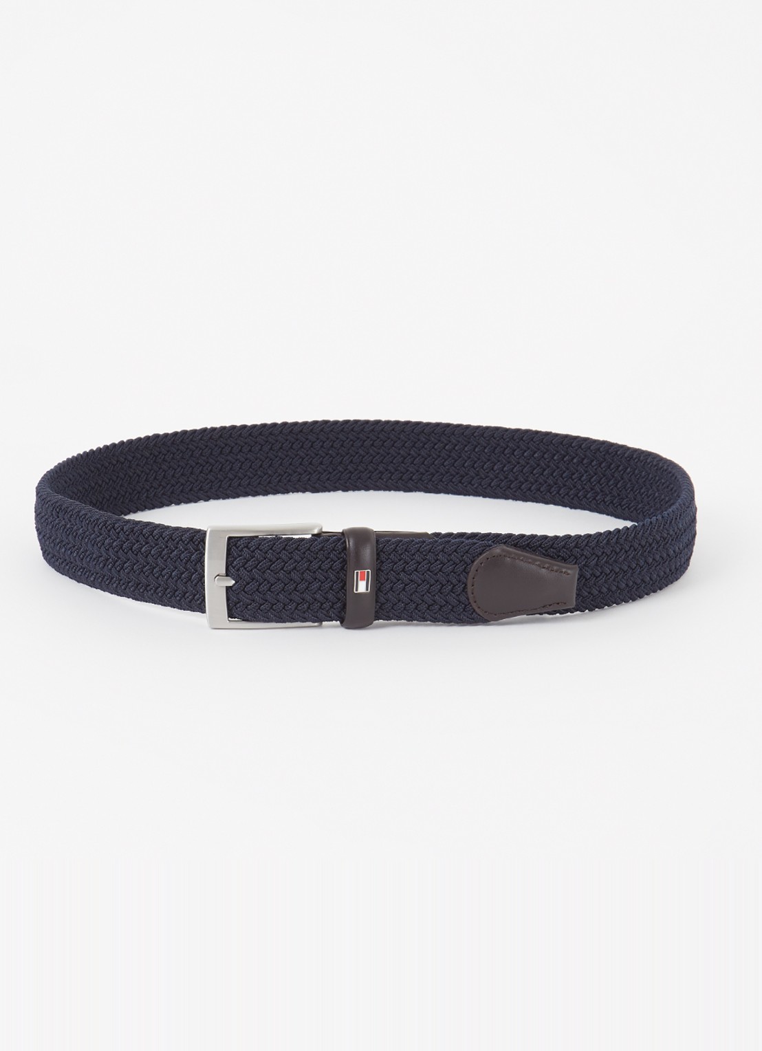 Tommy Hilfiger New Adan riem met leren details - voorkant donkerblauw