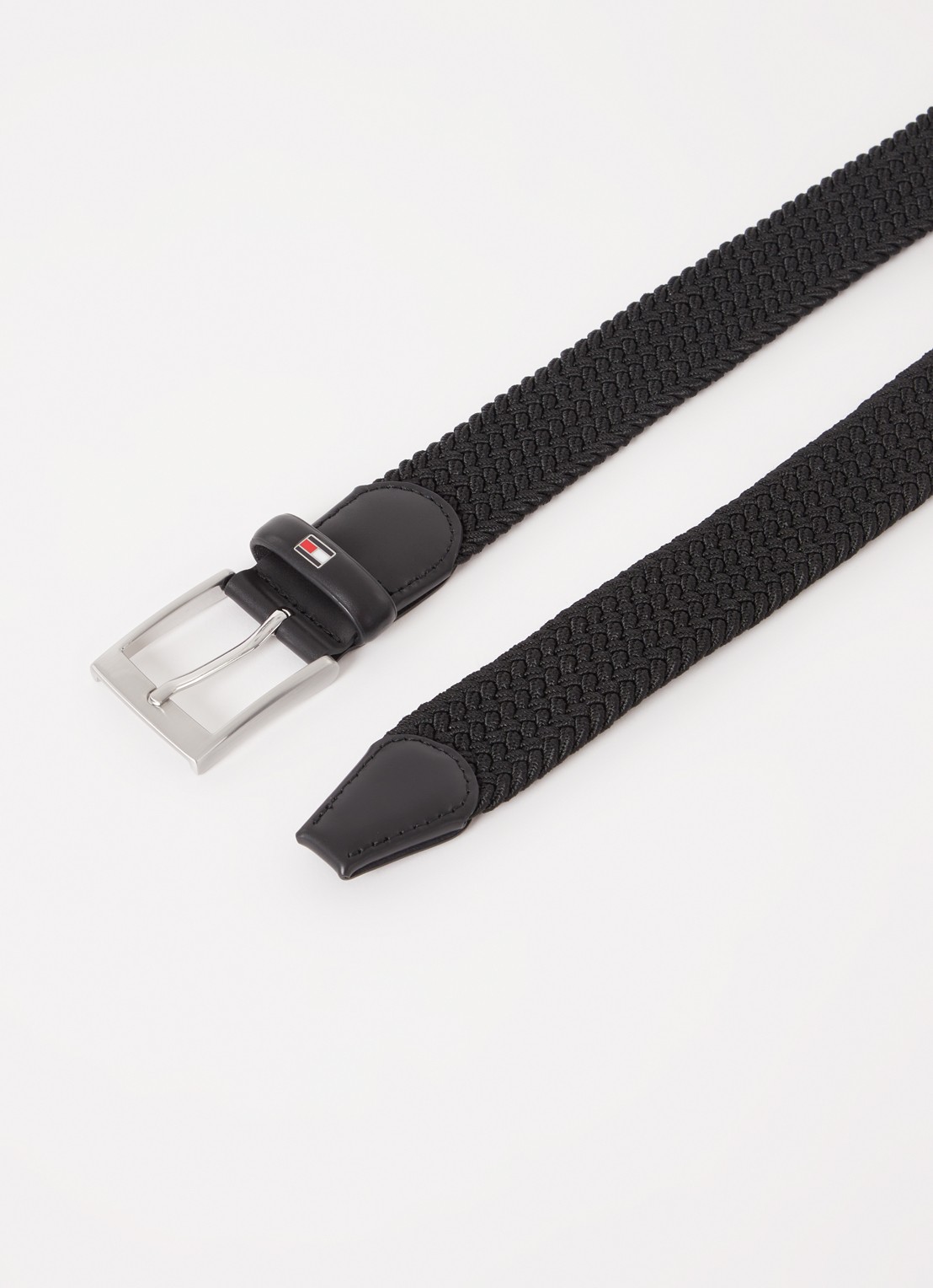 Tommy Hilfiger New Adan riem met leren details - detail zwart