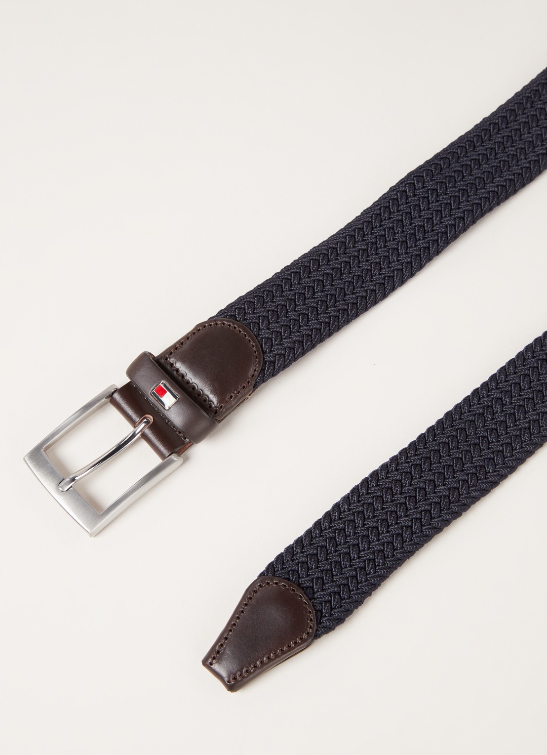 Tommy Hilfiger New Adan riem met leren details  - detail blauw