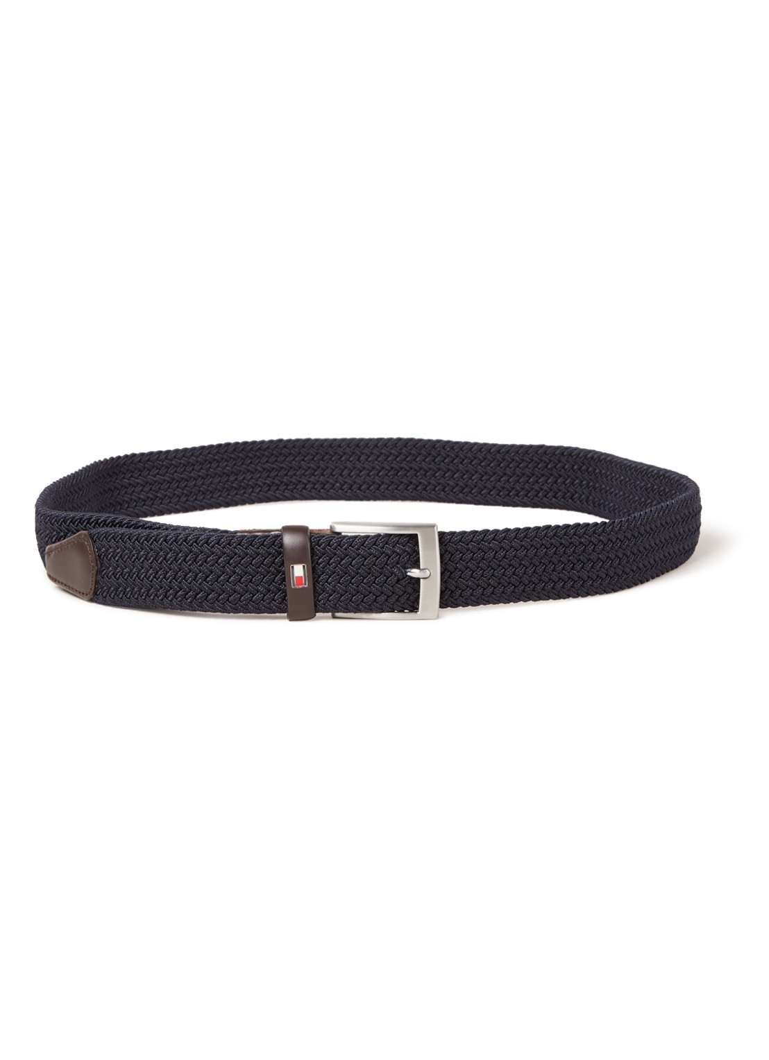Tommy Hilfiger New Adan riem met leren details  - voorkant 2 blauw