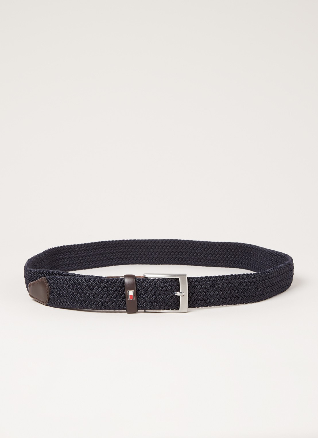 Tommy Hilfiger New Adan riem met leren details  - voorkant 3 blauw