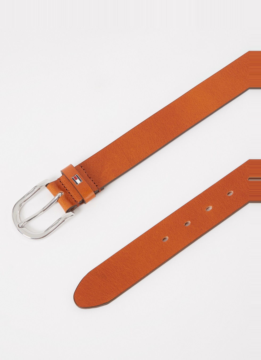 Tommy Hilfiger New Danny riem van leer  - detail oranjebruin
