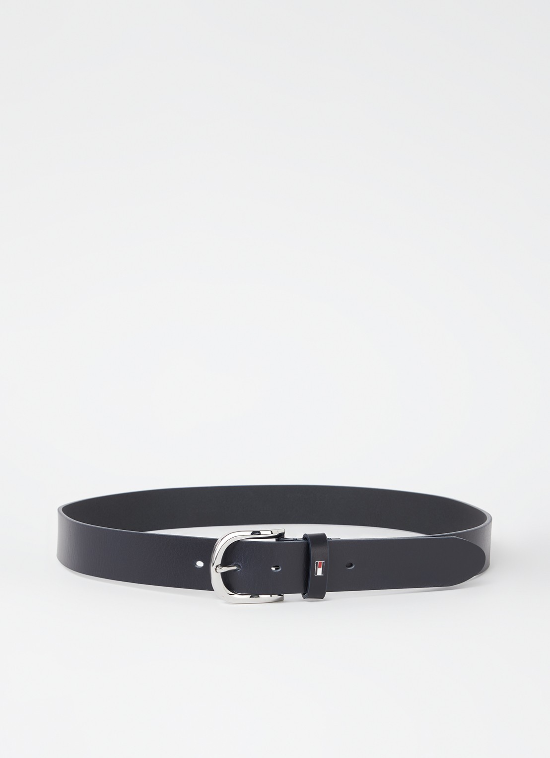 Tommy Hilfiger New Danny riem van leer  - voorkant blauw