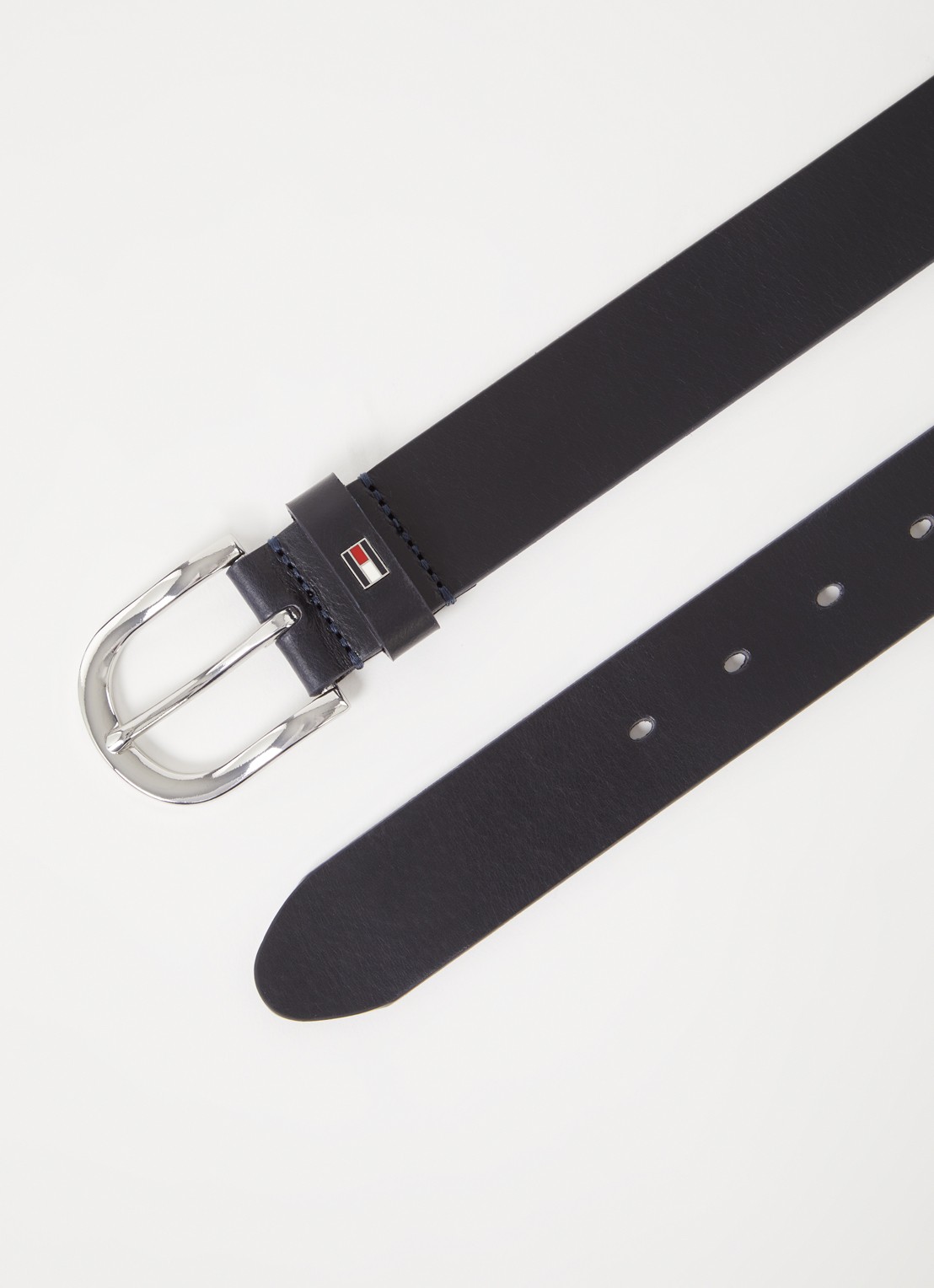 Tommy Hilfiger New Danny riem van leer  - detail 2 donkerblauw