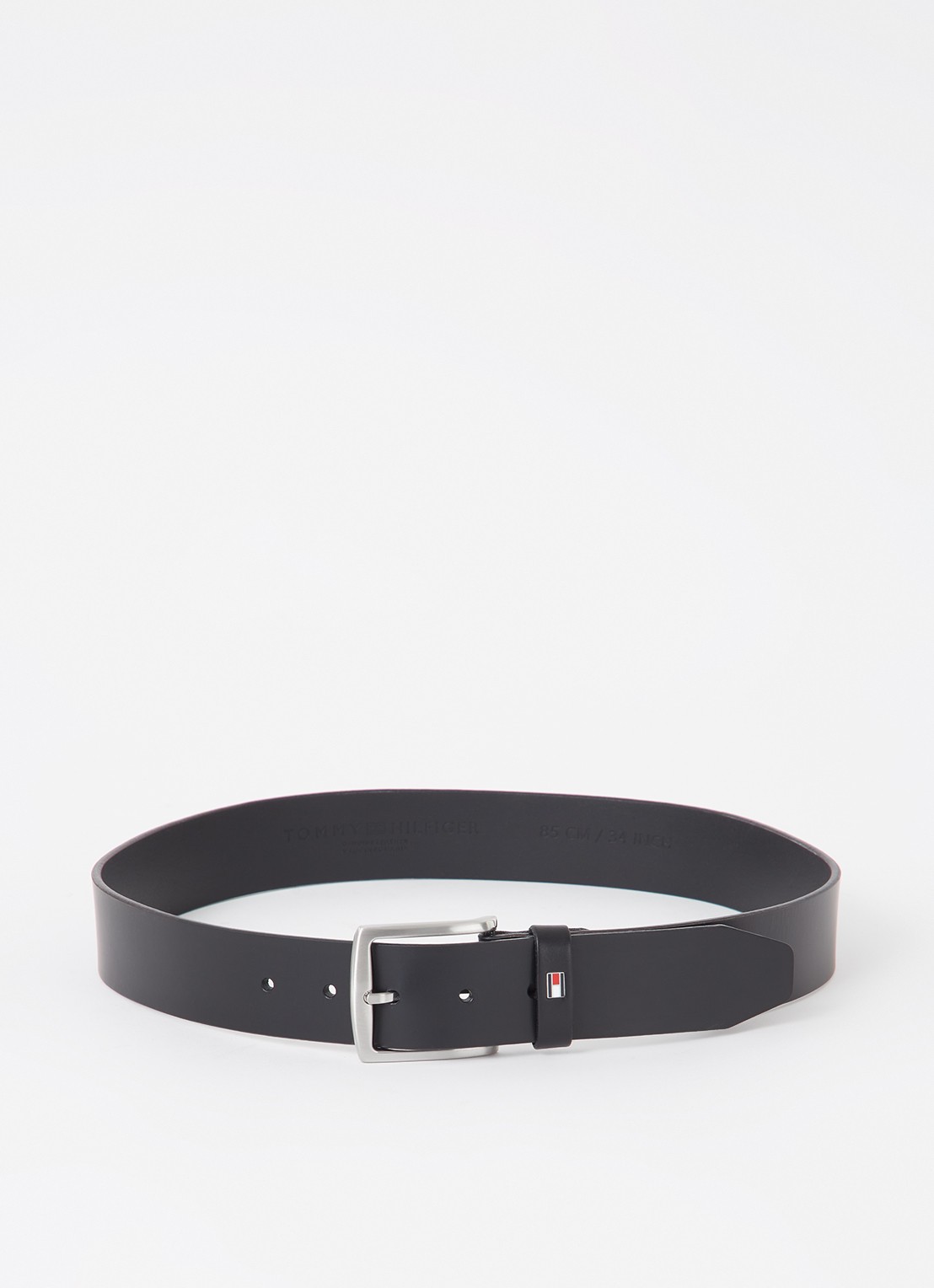 Tommy Hilfiger New Denton riem van leer - voorkant zwart